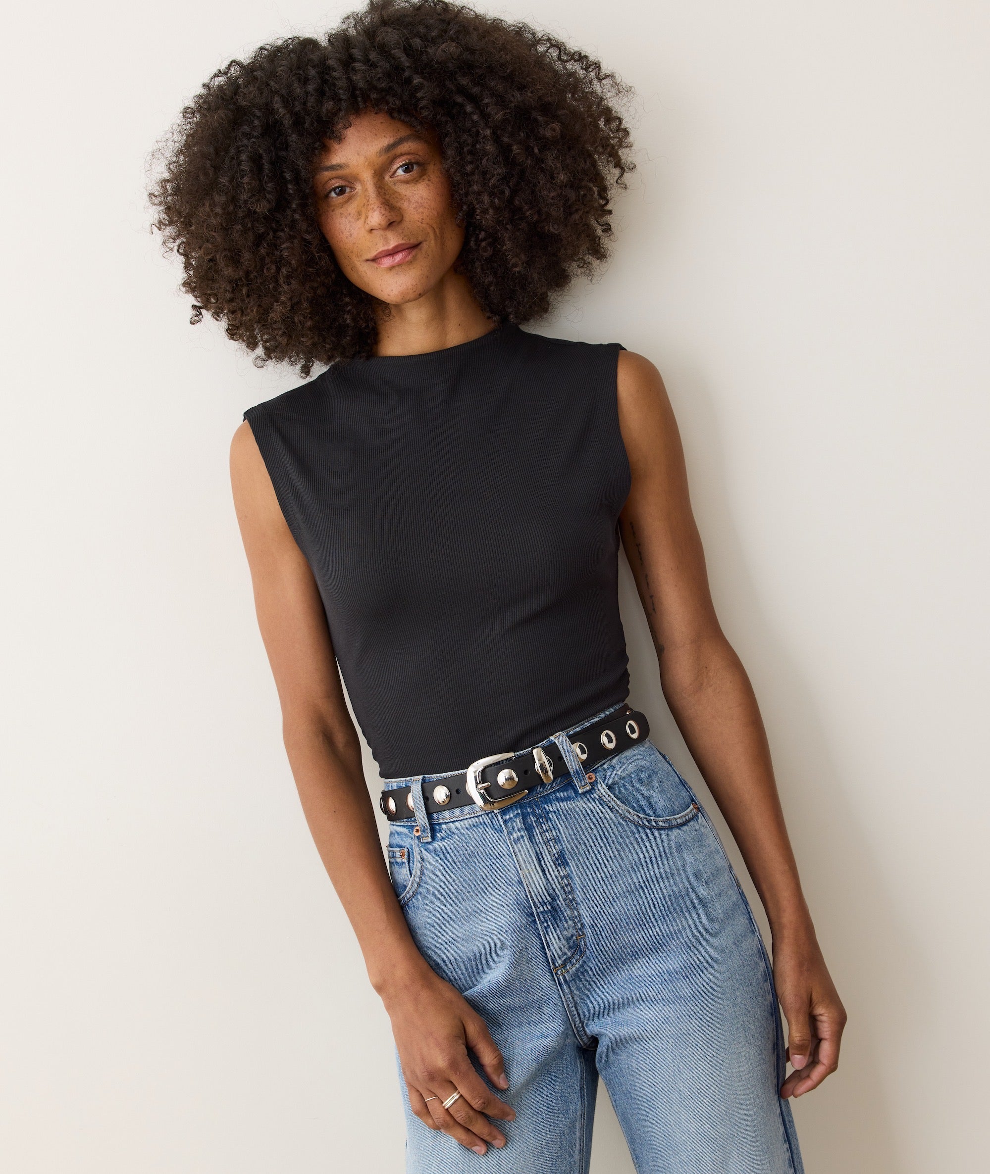 Lexi Rib Sun-In Mockneck Top