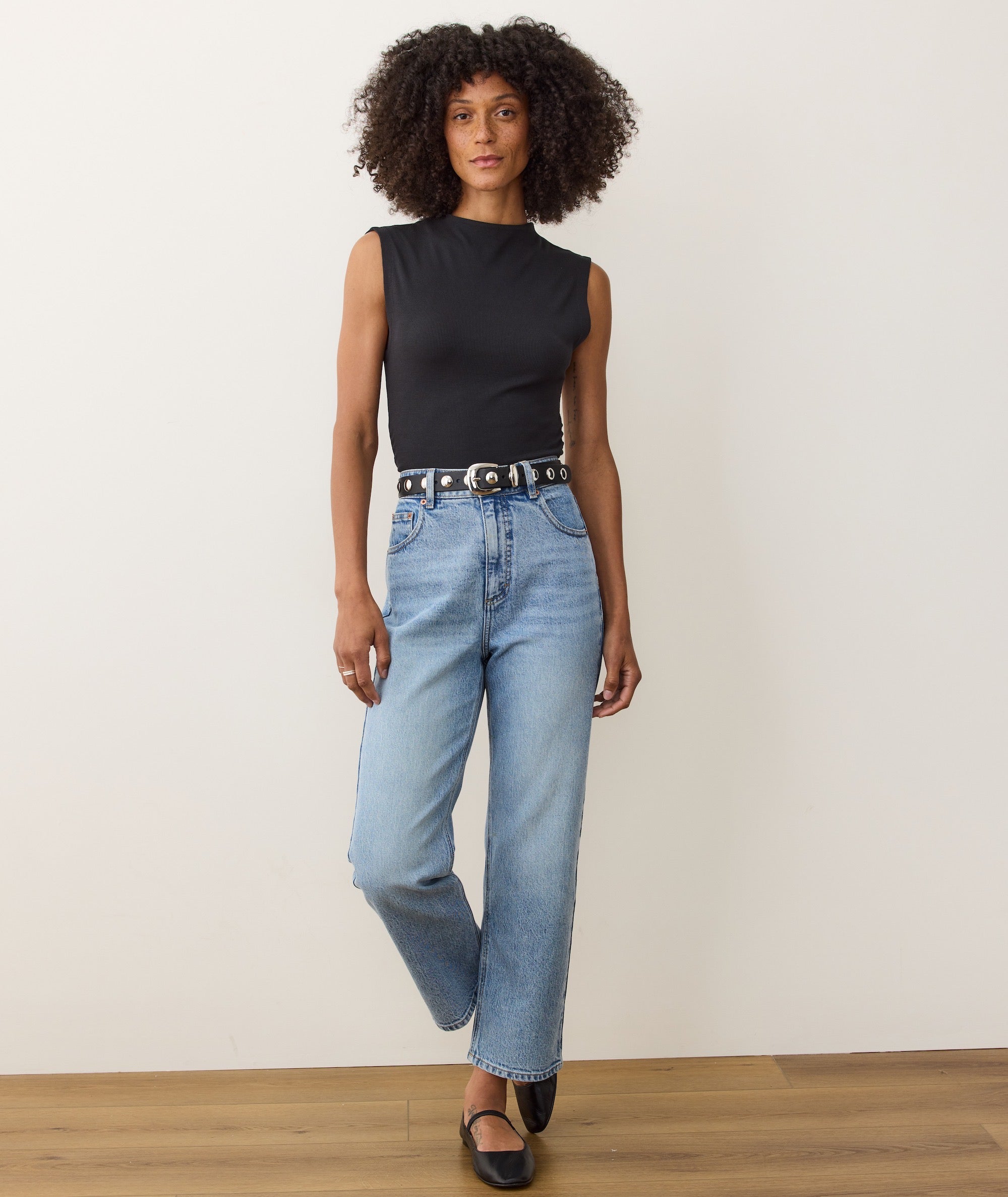 Lexi Rib Sun-In Mockneck Top