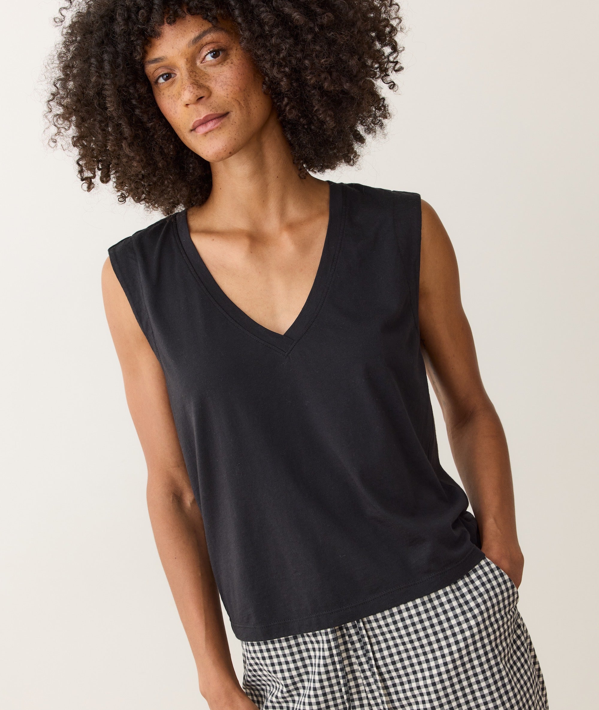 Pima Tissue V-Neck Tank