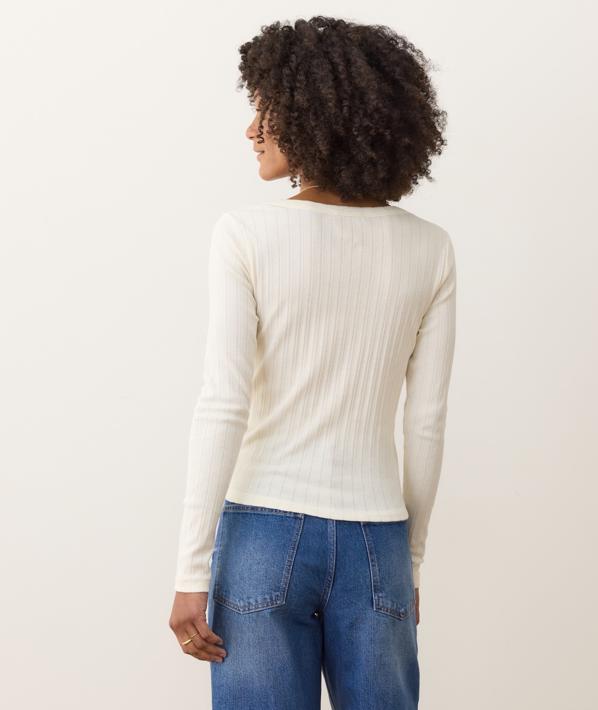 Lexi Rib Pointelle Longsleeve Scoop Tee