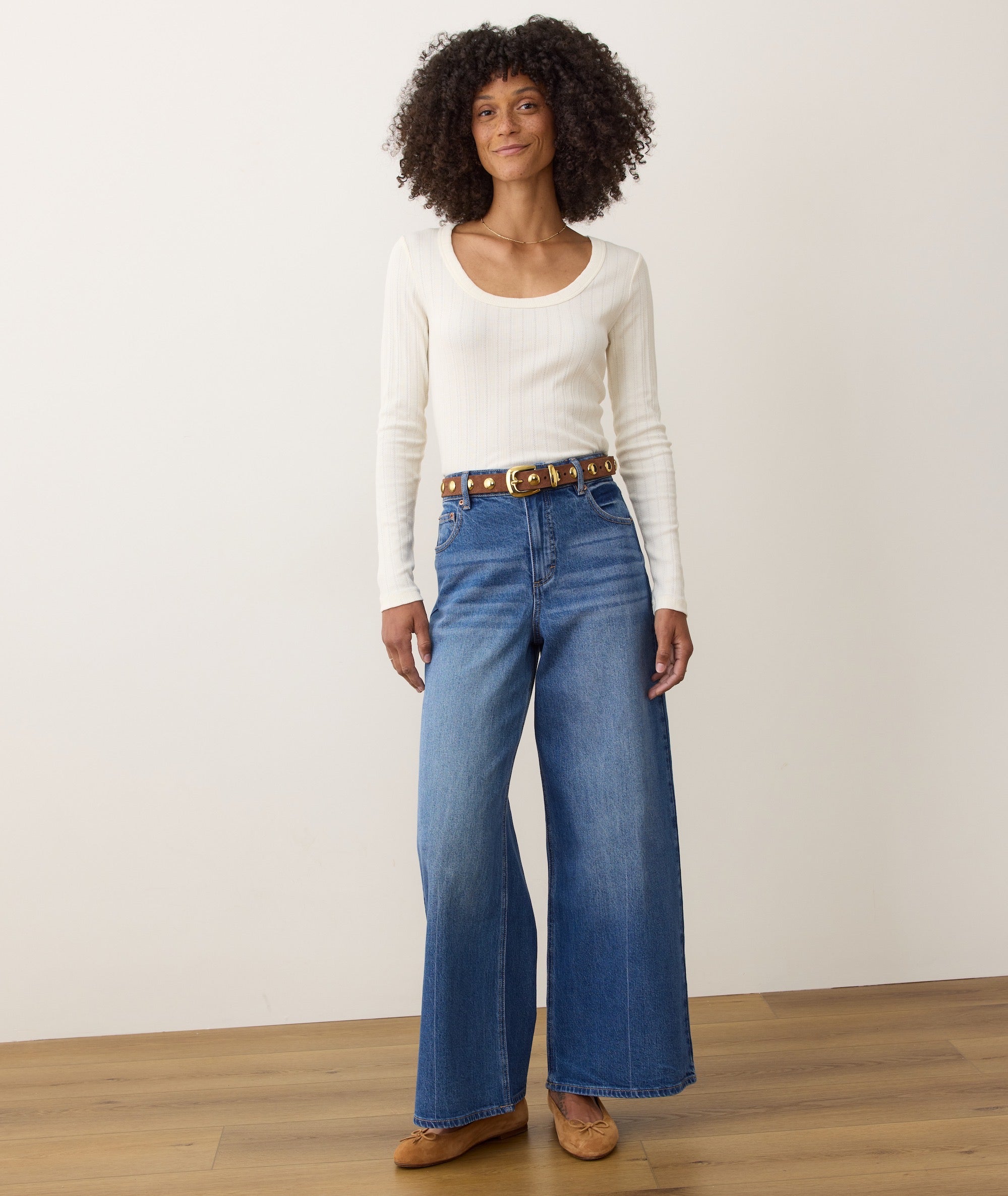 Lexi Rib Pointelle Longsleeve Scoop Tee