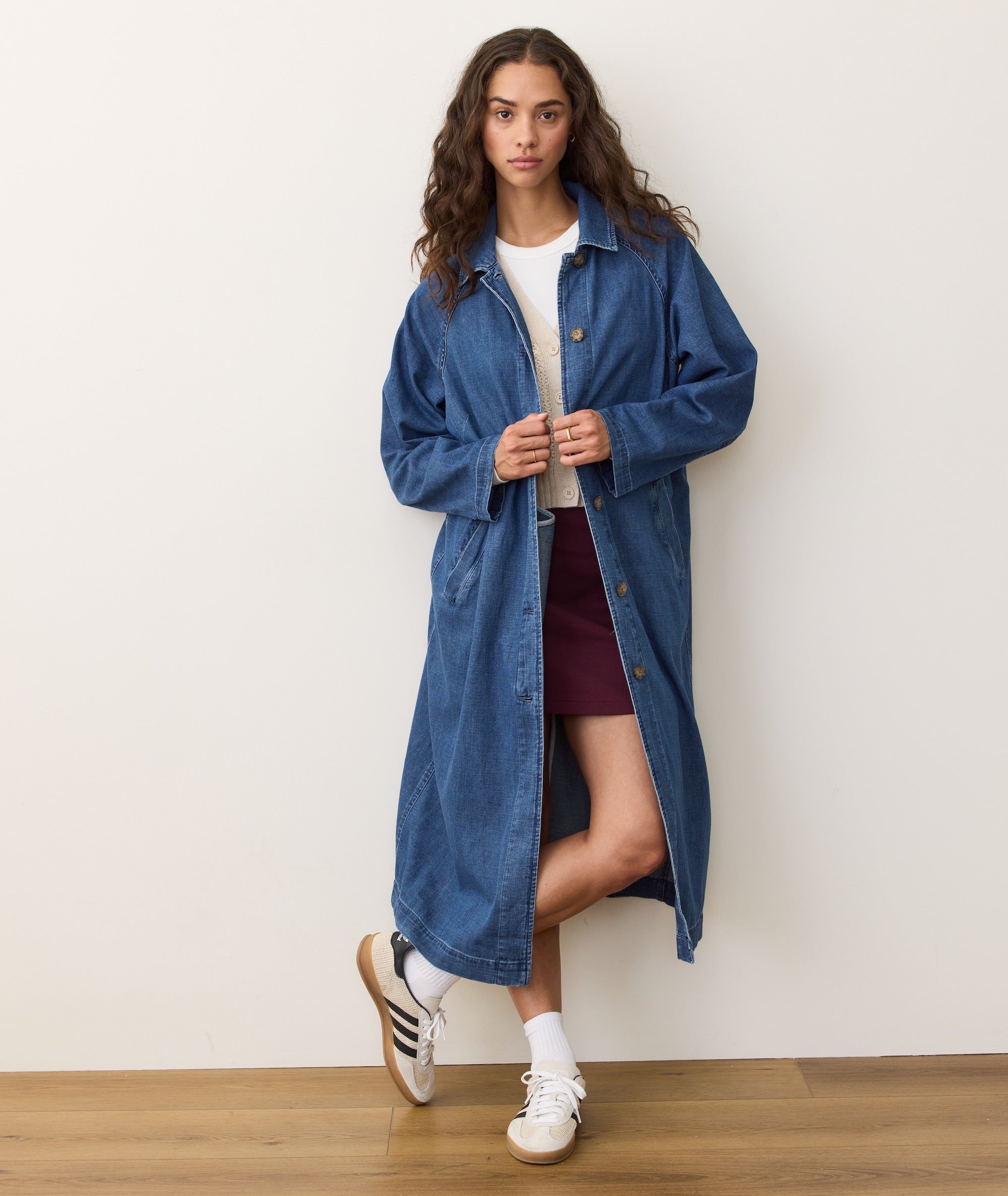 marine layer denim dress Women's Liza Denim Mini Dress | Blue