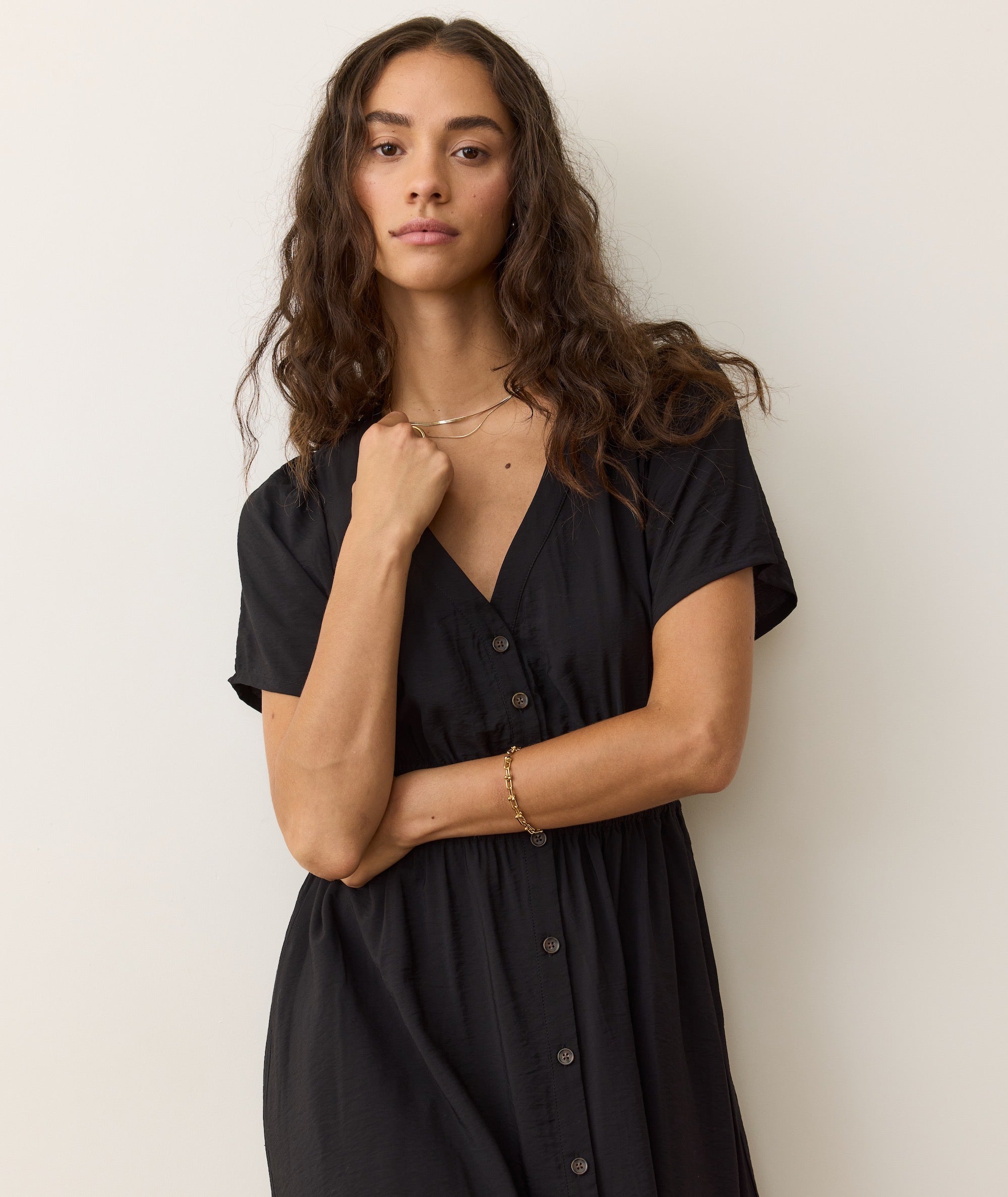 Marine Layer Annika Midi Dress - Black / XS Marine Layer Annika Midi Dress - Black / XS