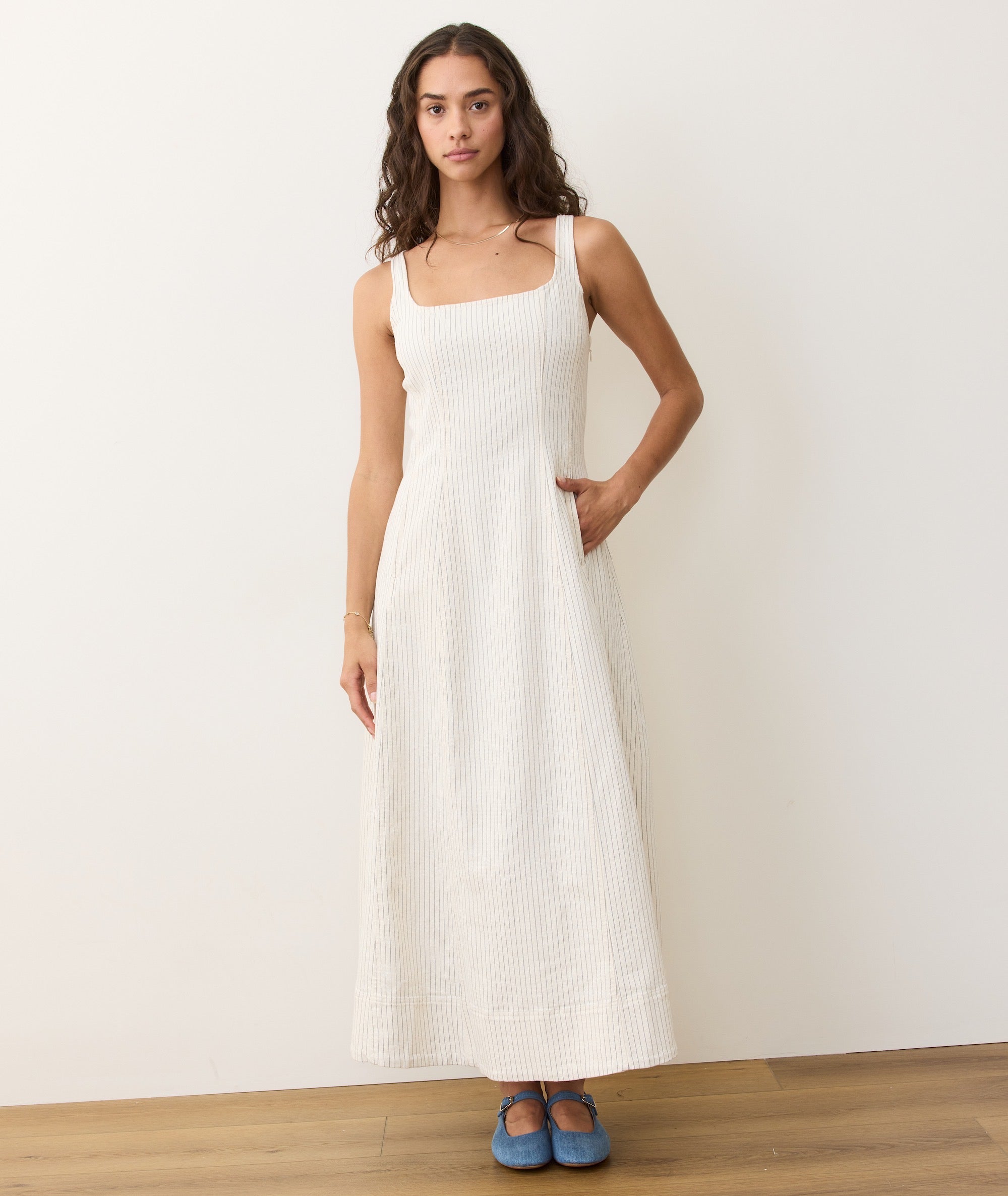 Women's Roan Maxi Dress | Ticking Stripe | Small by Marine Layer Women's Roan Maxi Dress | Ticking Stripe | Small by Marine Layer