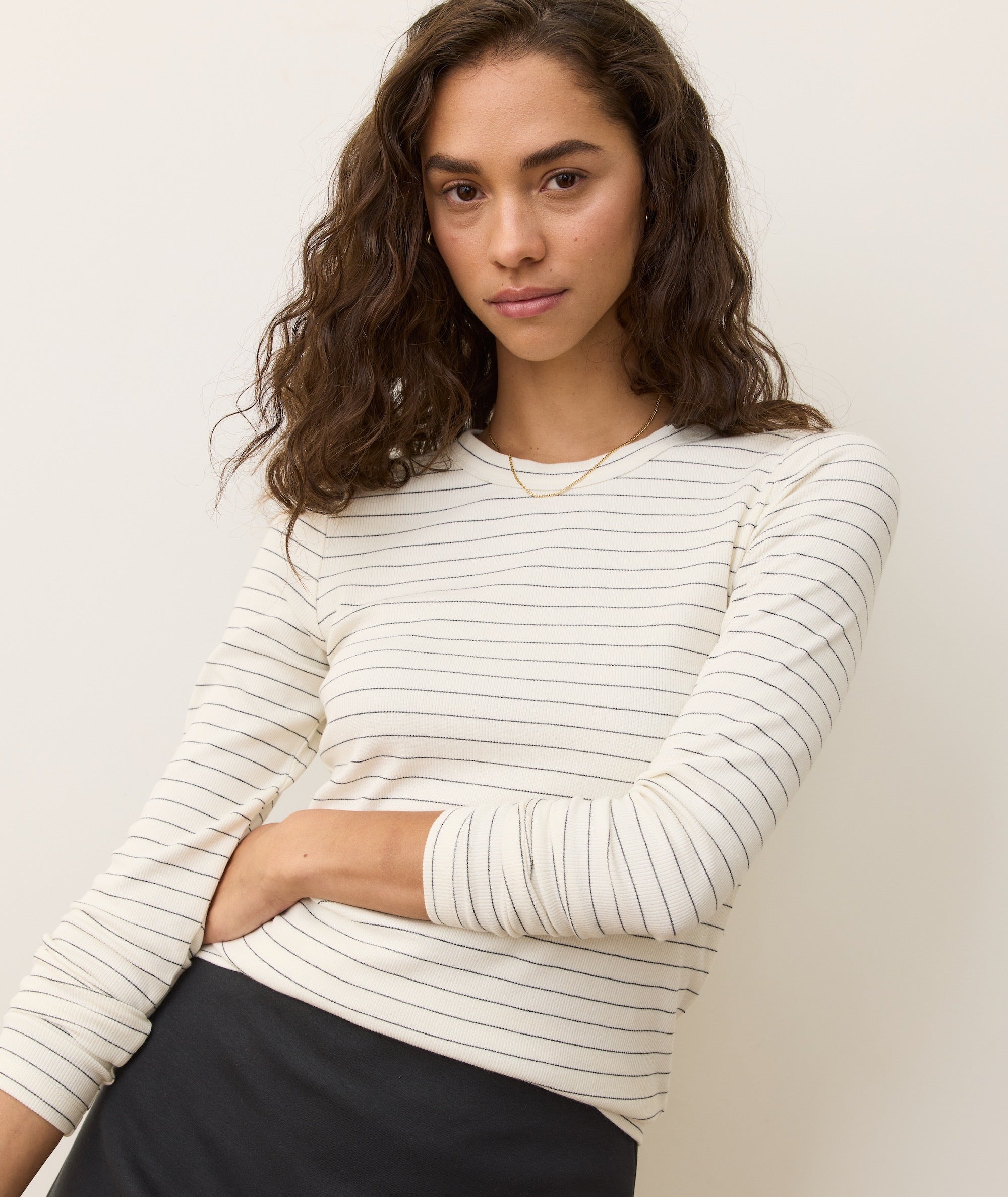 Lexi Rib Sun-In Longsleeve Crew Tee