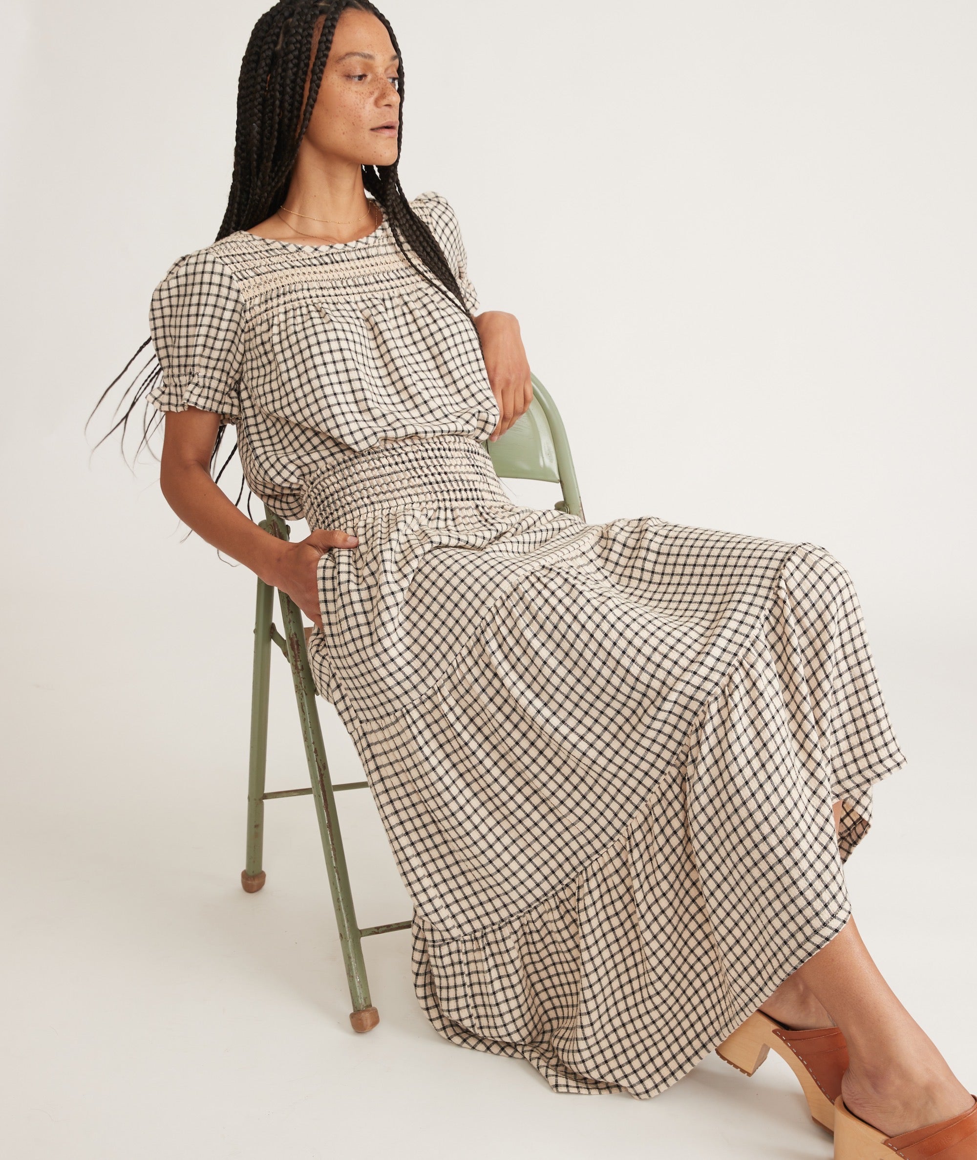 Smocked Maxi Skirt - White
