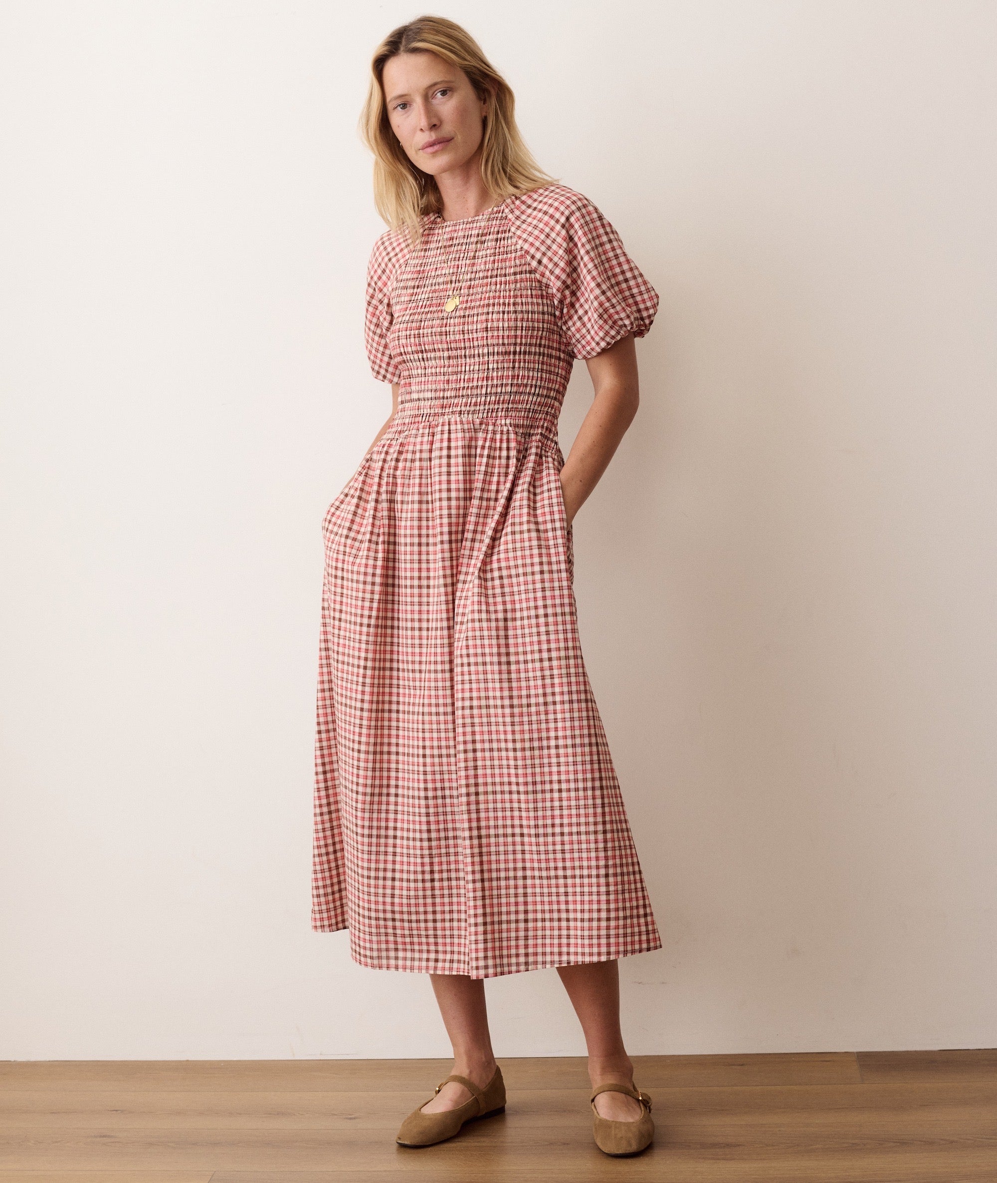 Women's Gigi Smocked Dress | Autumn Check
