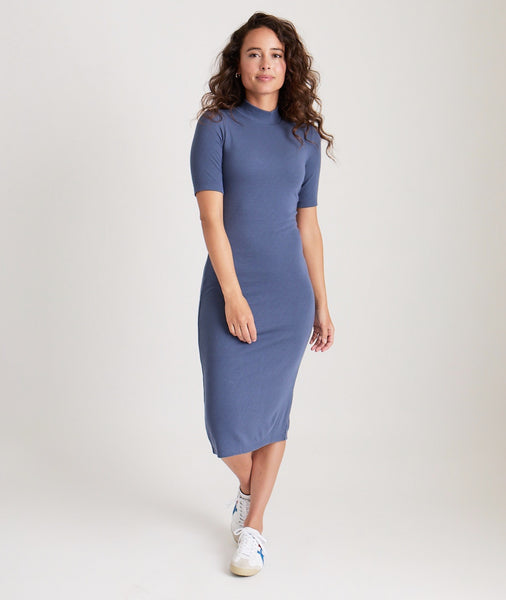 Lexi Rib Mock Neck Midi Dress – Marine Layer