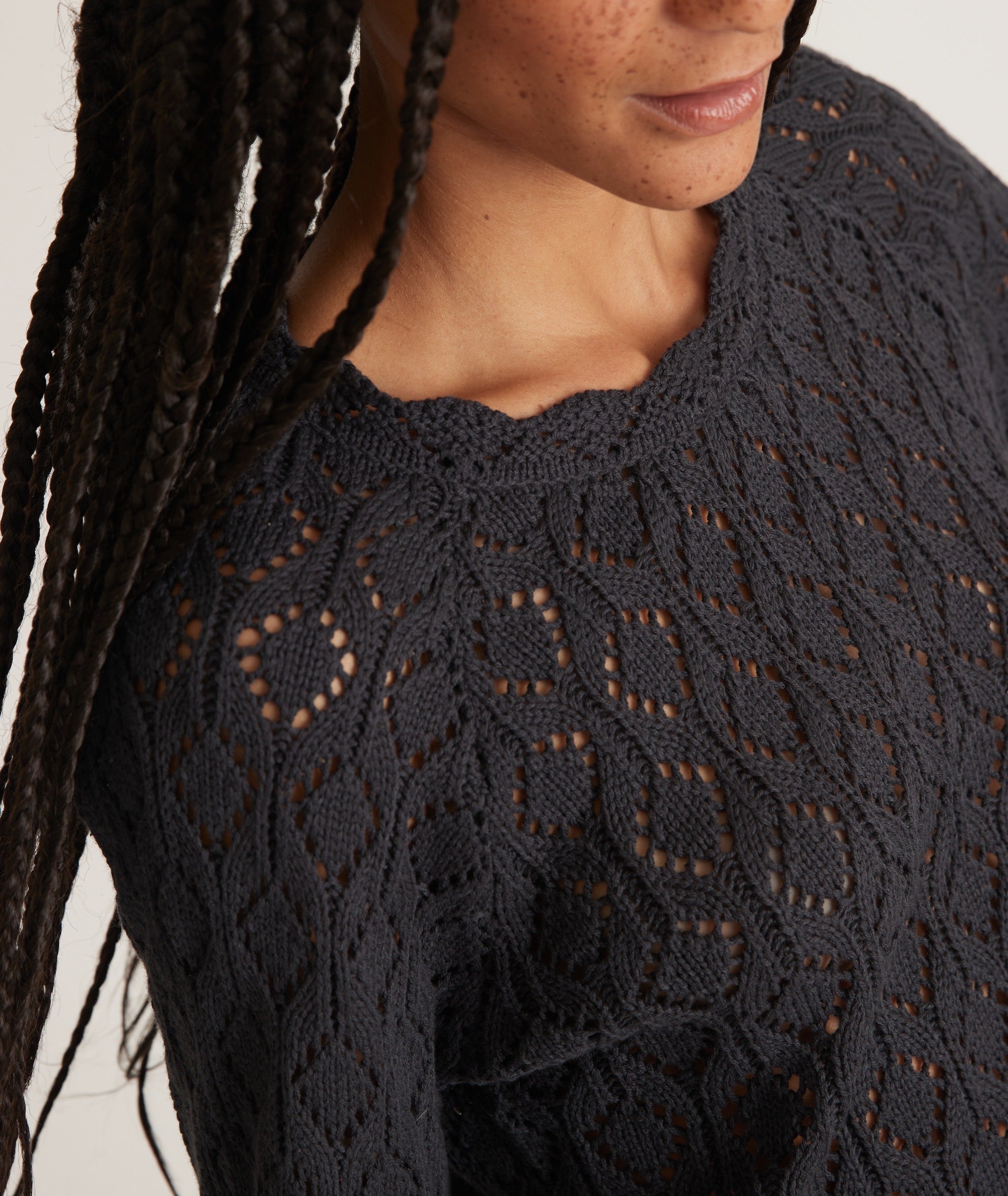 Fringe black sweater clearance