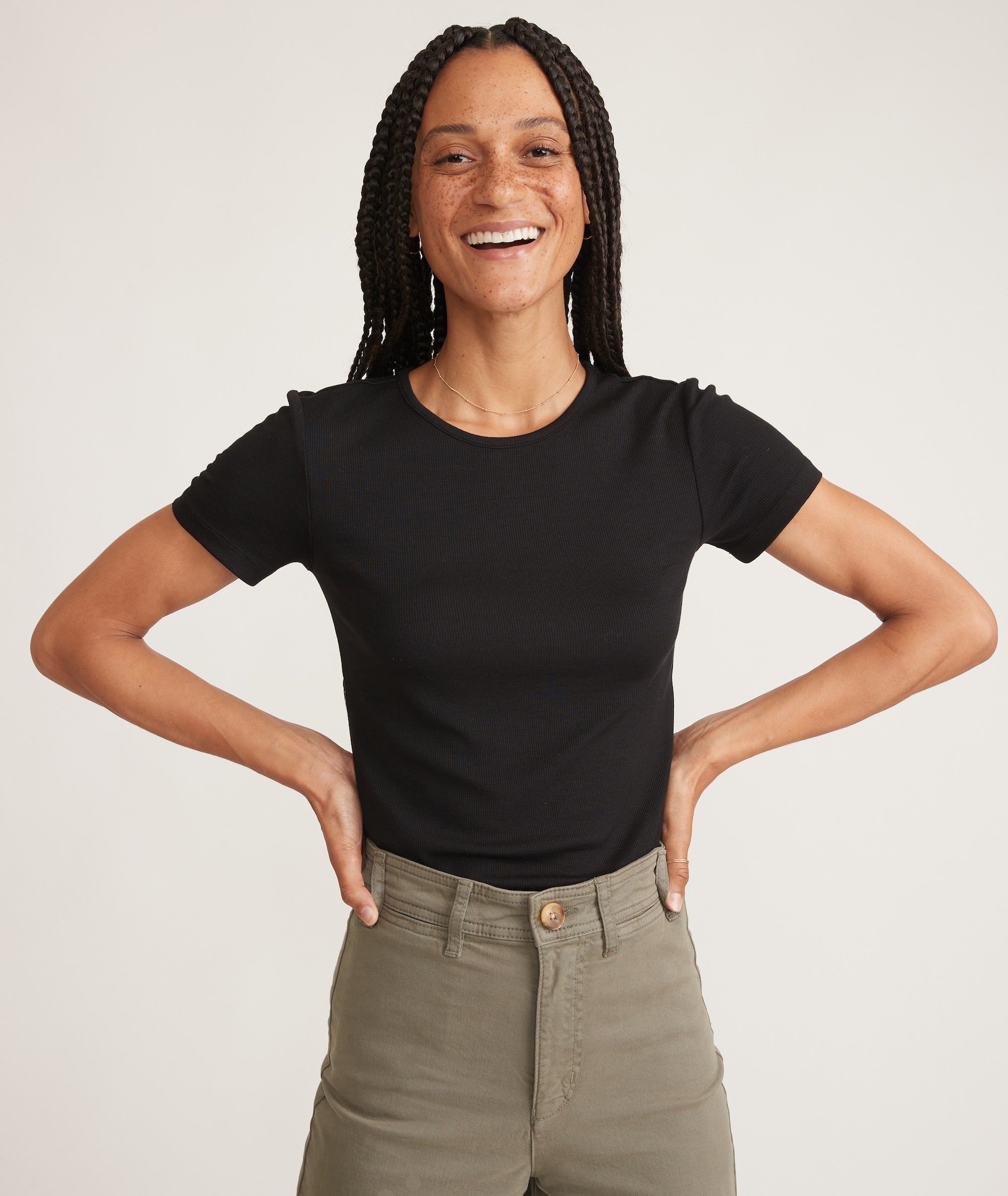 Lexi Long Sleeve Rib Bodysuit in Black – Marine Layer