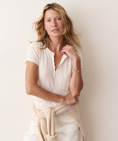 Lexi Pointelle Short Sleeve Henley