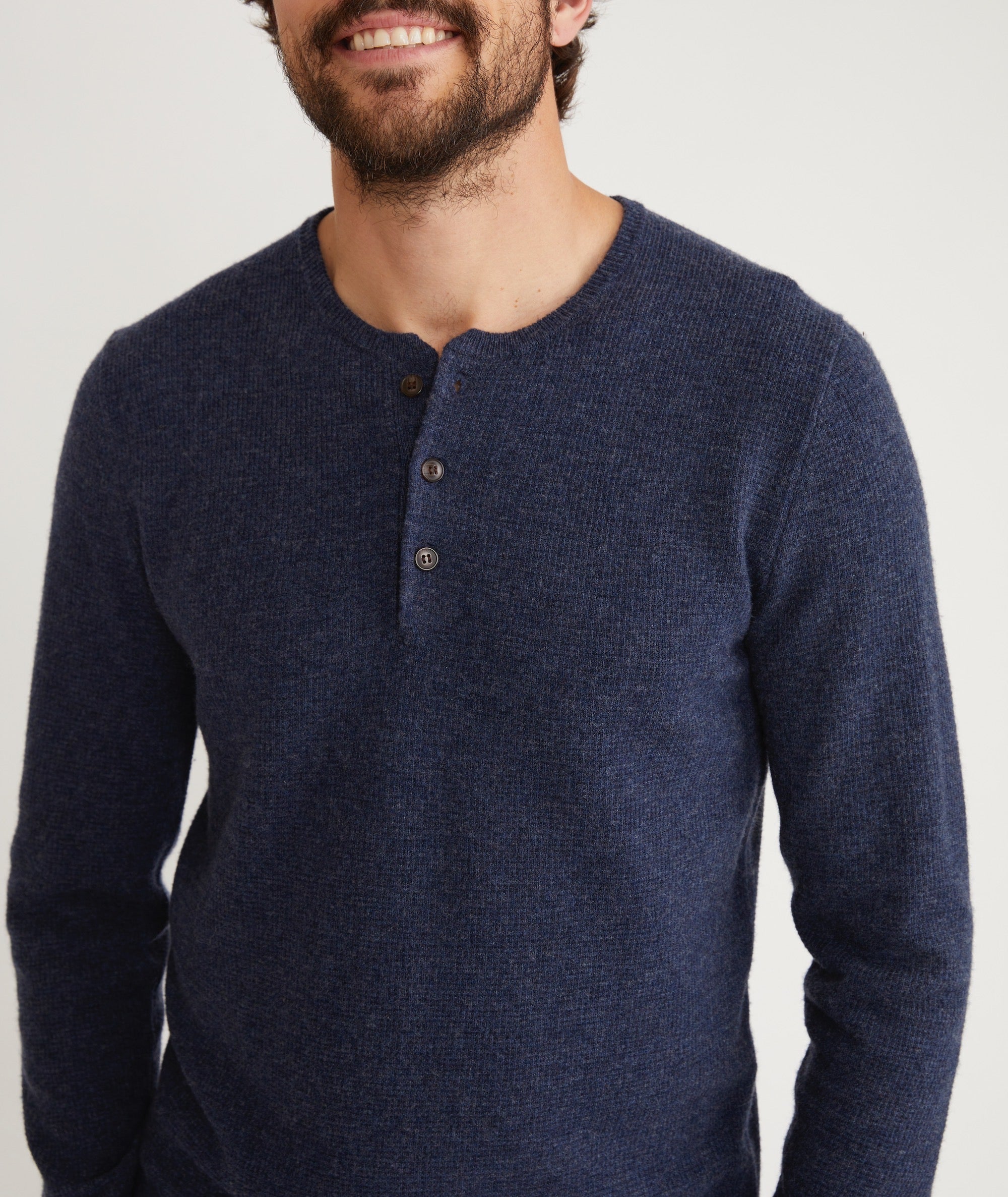 Merino Blend Sweater Henley Marine Layer