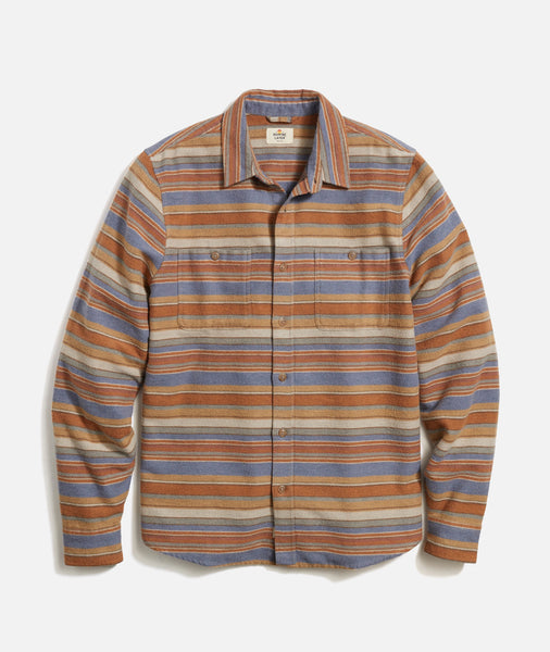 Maddox Baja Stripe Overshirt in Multi Stripe