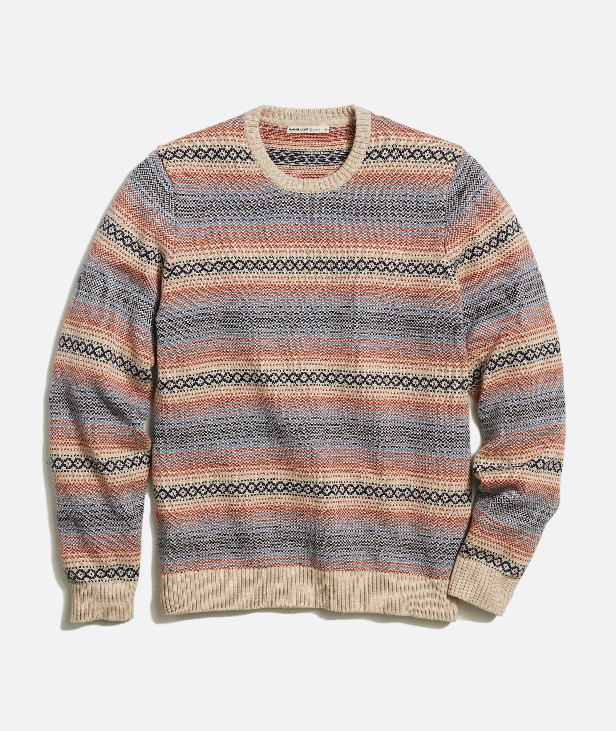 Jacquard crew discount neck sweater