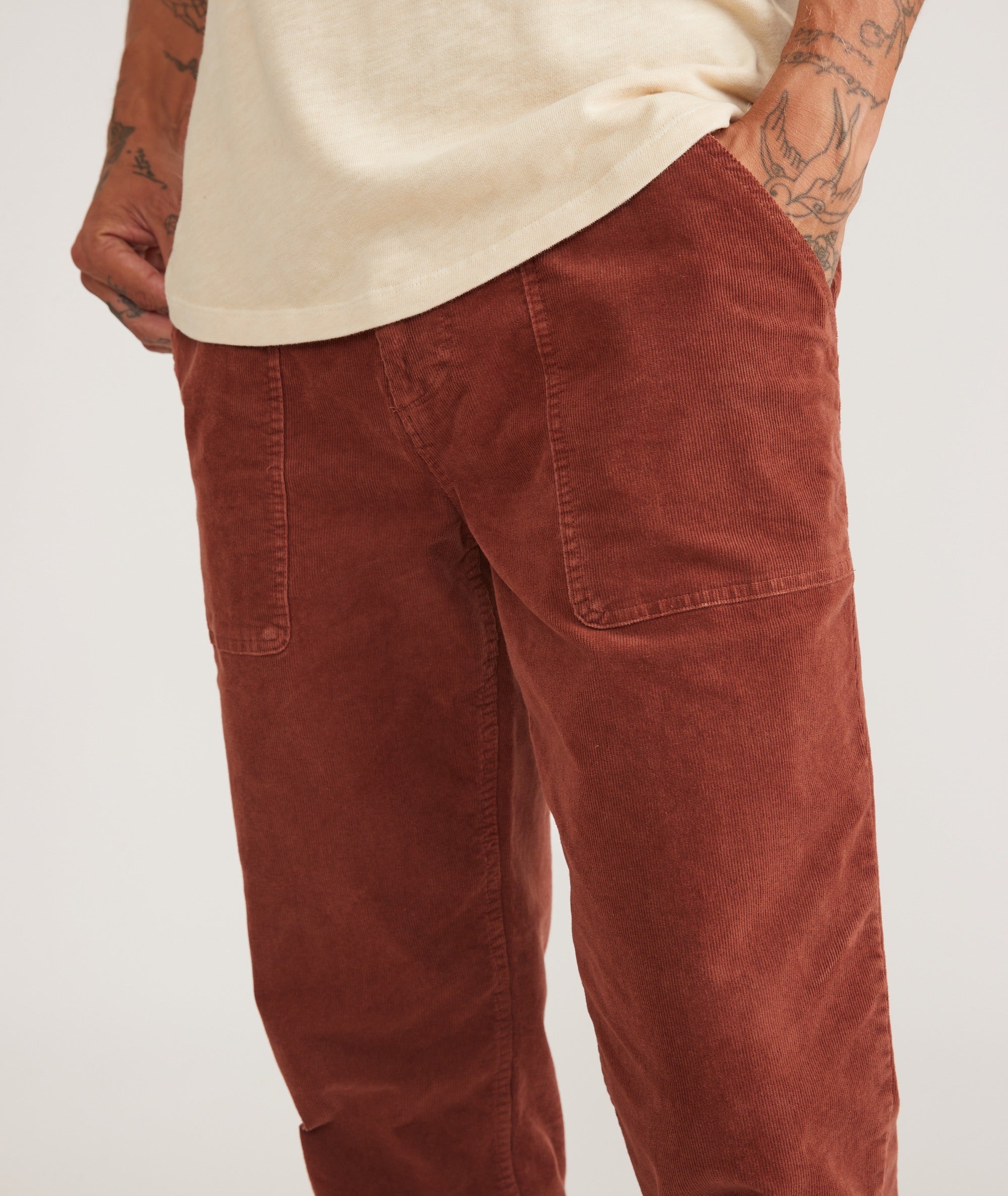 Men's Breyer Relaxed Utility Cord Pants | Red | 33 by Marine Layer