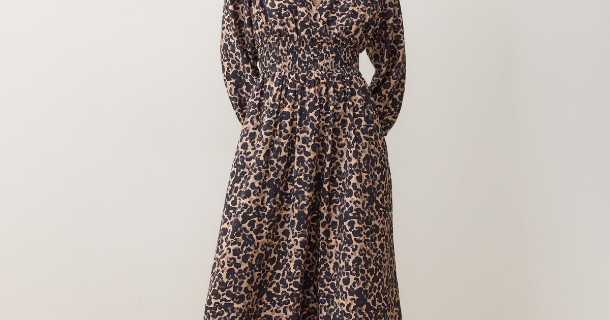Women's Daphne Maxi Dress | Leopard | Large by Marine Layer Women's Daphne Maxi Dress | Leopard | Large by Marine Layer