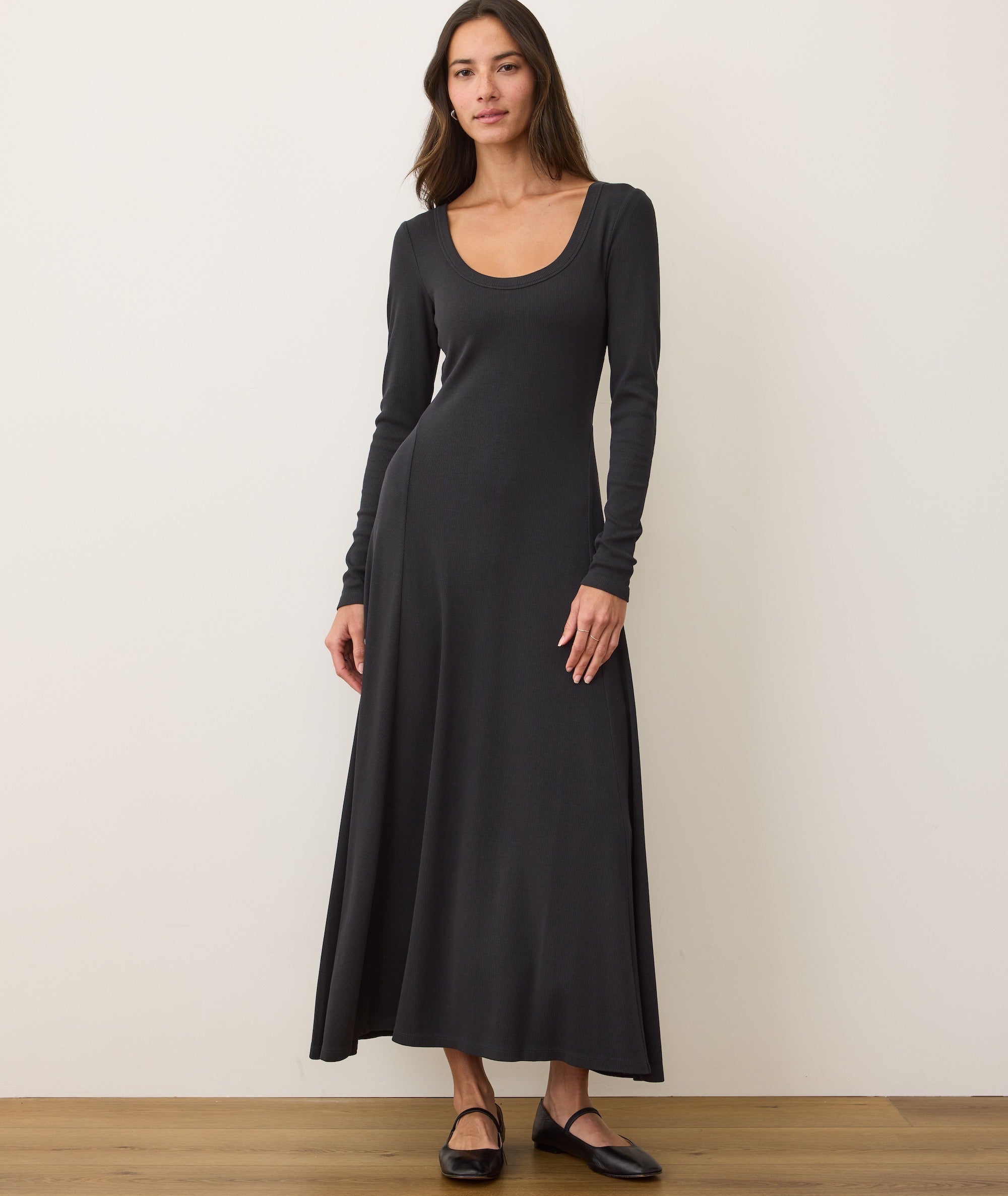 Women's Lexi Rib Fit & Flare Dress | Black | XS by Marine Layer Women's Lexi Rib Fit & Flare Dress | Black | XS by Marine Layer