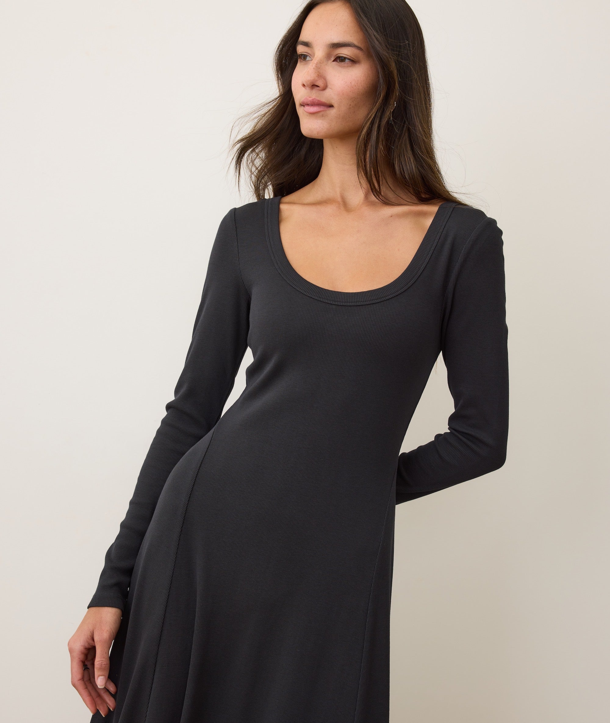 Marine Layer Women's Lexi Long Sleeve Rib Fit & Flare Maxi Dress - Black - Maxi Dresses Marine Layer Women's Lexi Long Sleeve Rib Fit & Flare Maxi Dress - Black - Maxi Dresses