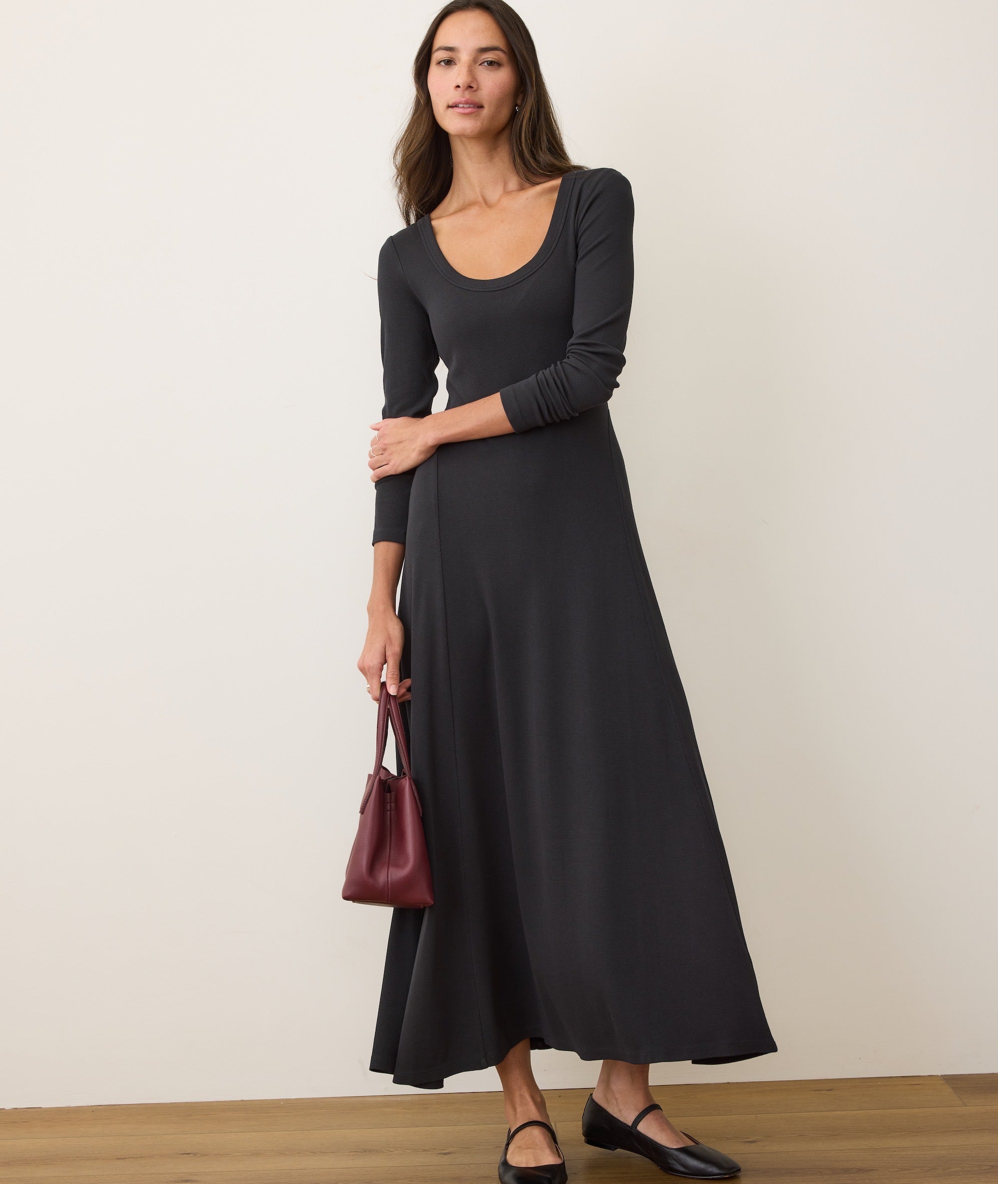 Women's Lexi Rib Fit & Flare Dress | Black | XS by Marine Layer Women's Lexi Rib Fit & Flare Dress | Black | XS by Marine Layer