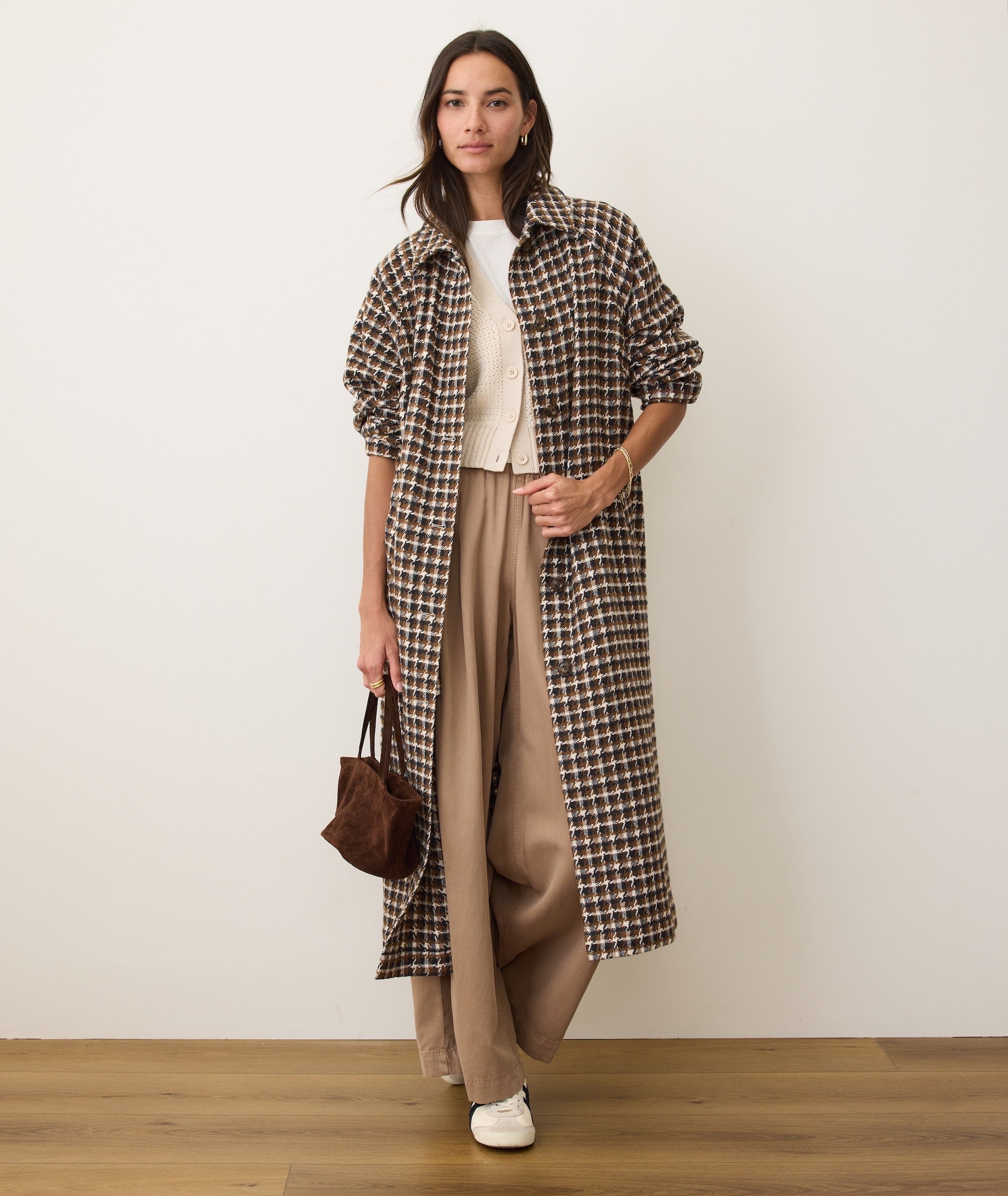 Hayes Houndstooth Trench Coat