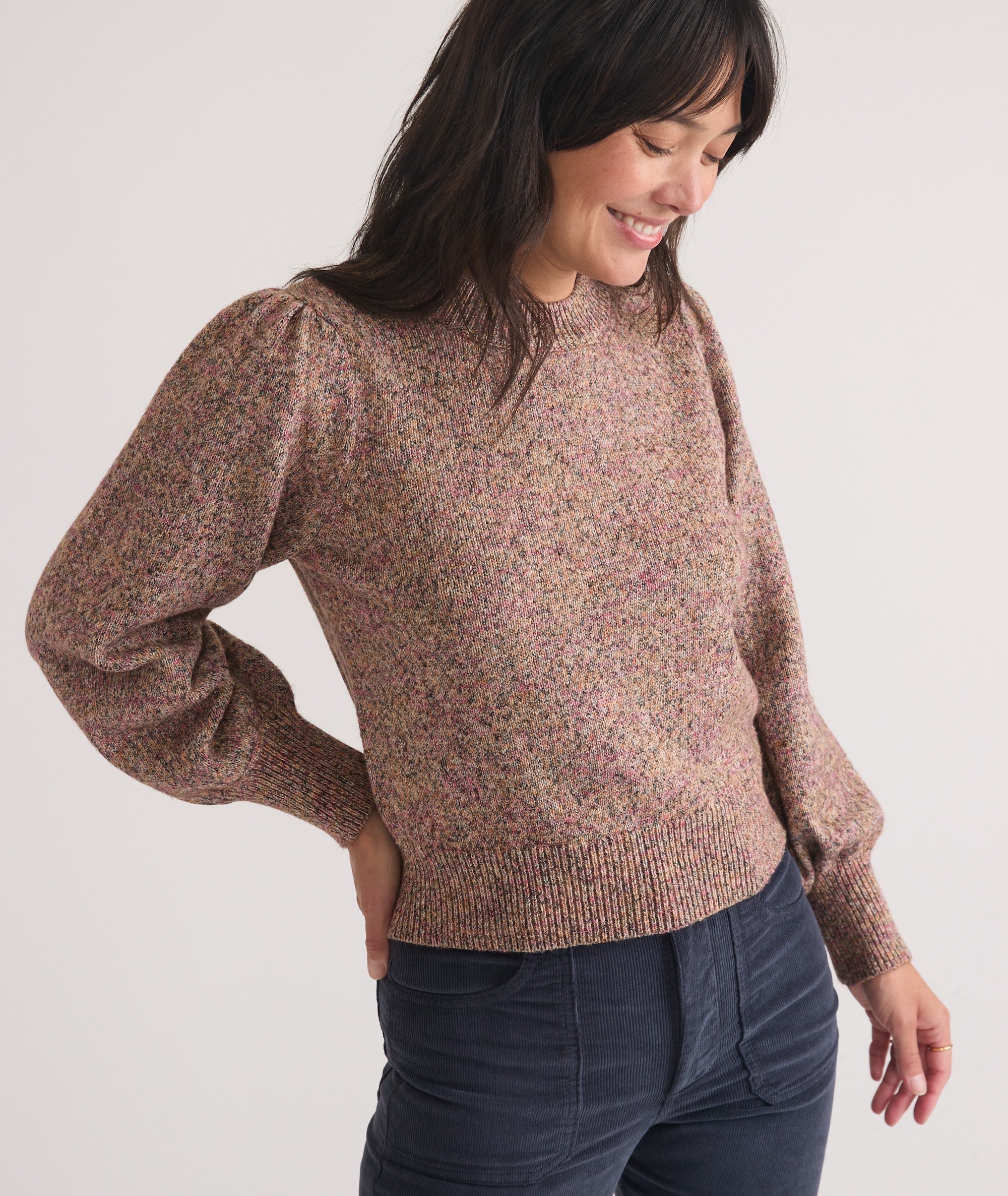Puff shoulder sweater cheap