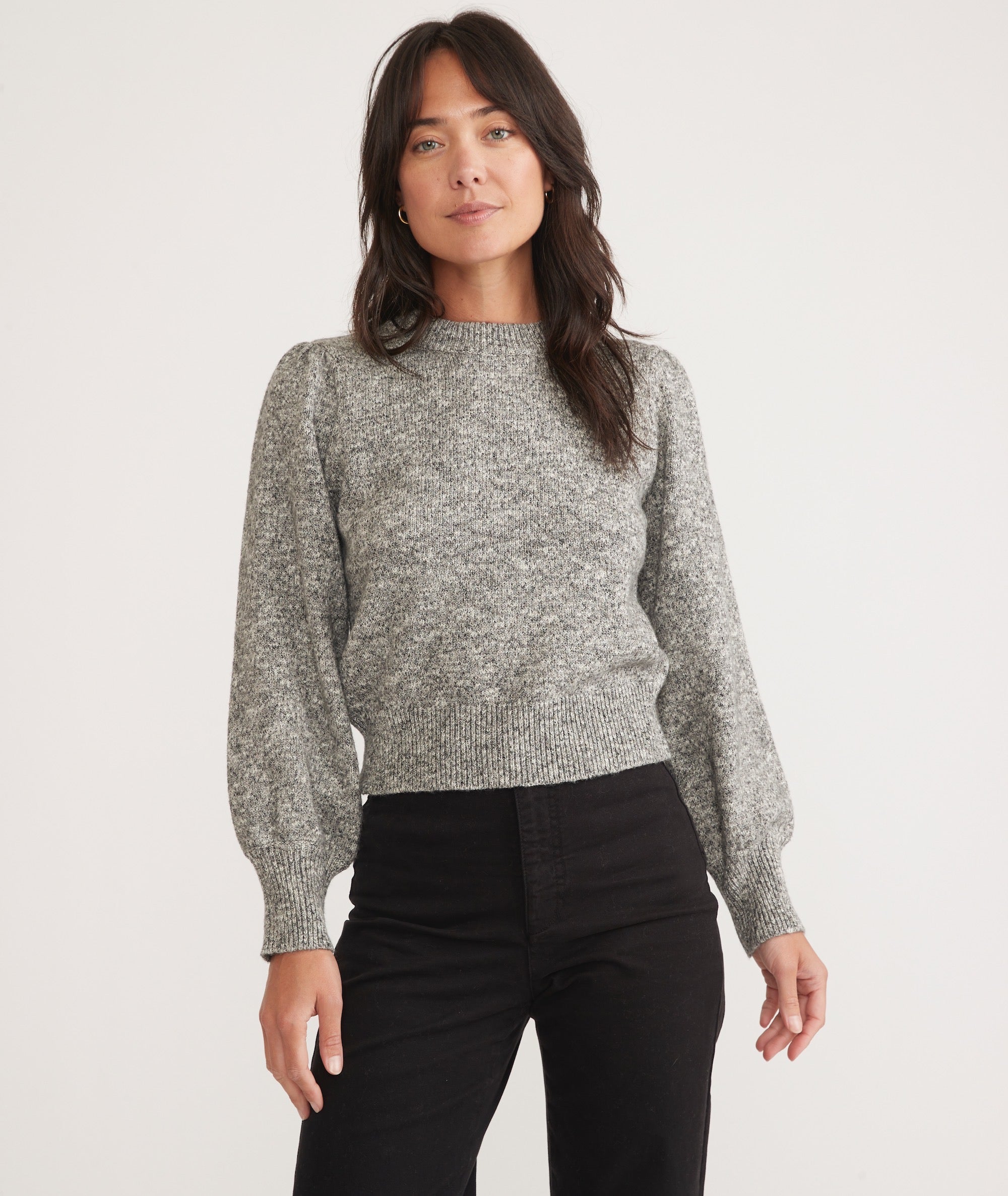 Grey puff on sale sleeve sweater