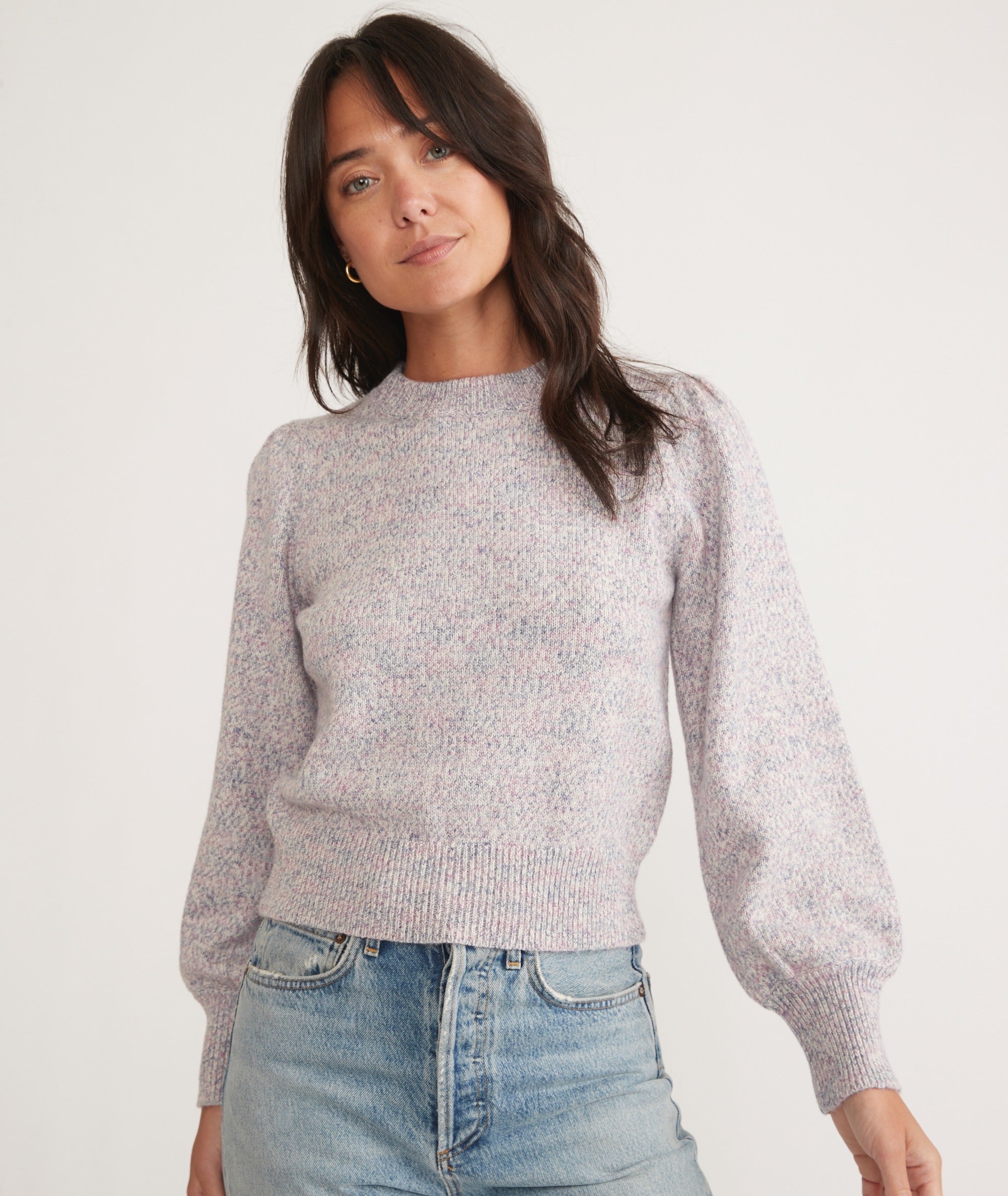 PUFF SLEEVE SWEATER- MSW8118-HF main image 1