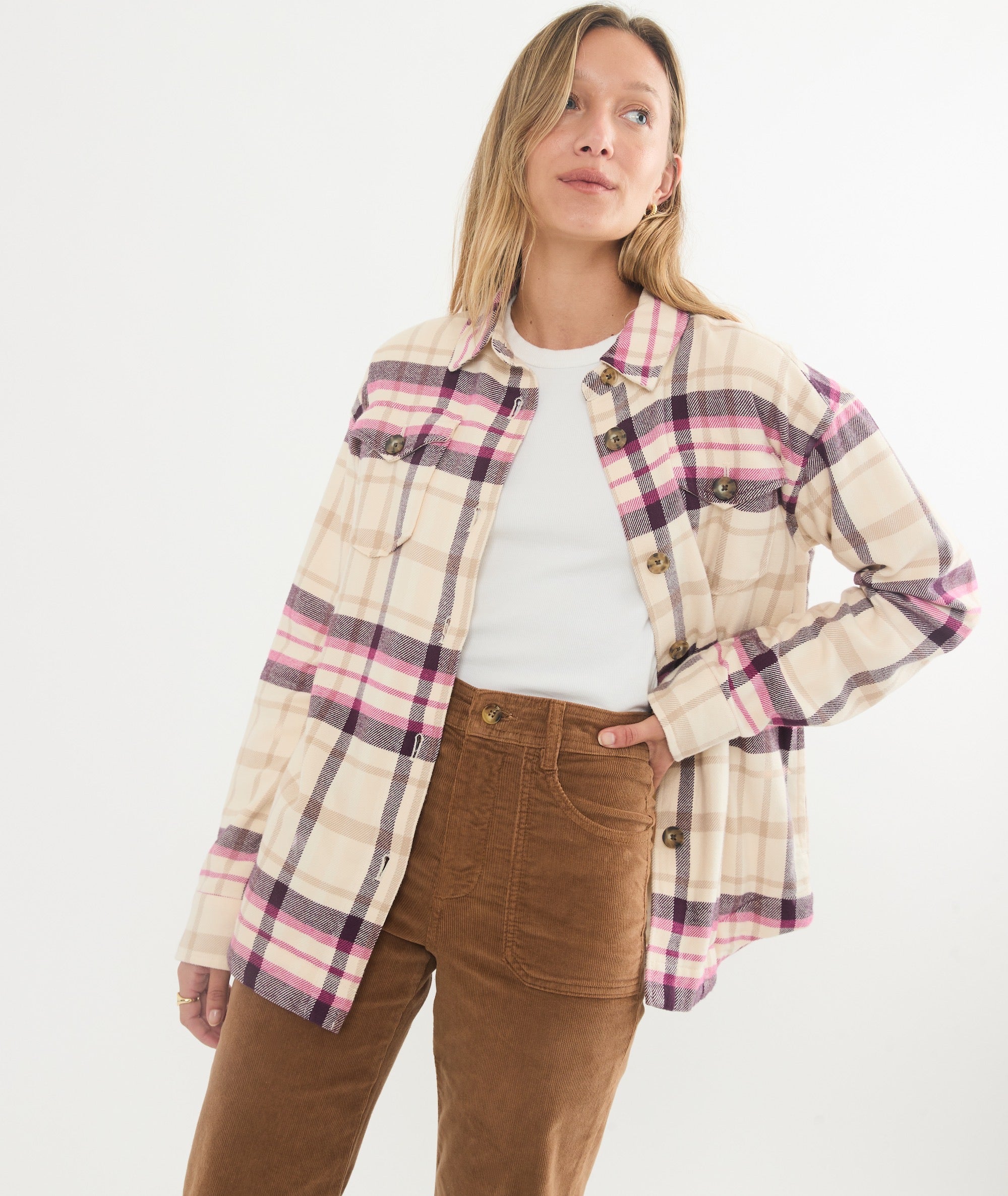 Tartan shirt jacket on sale