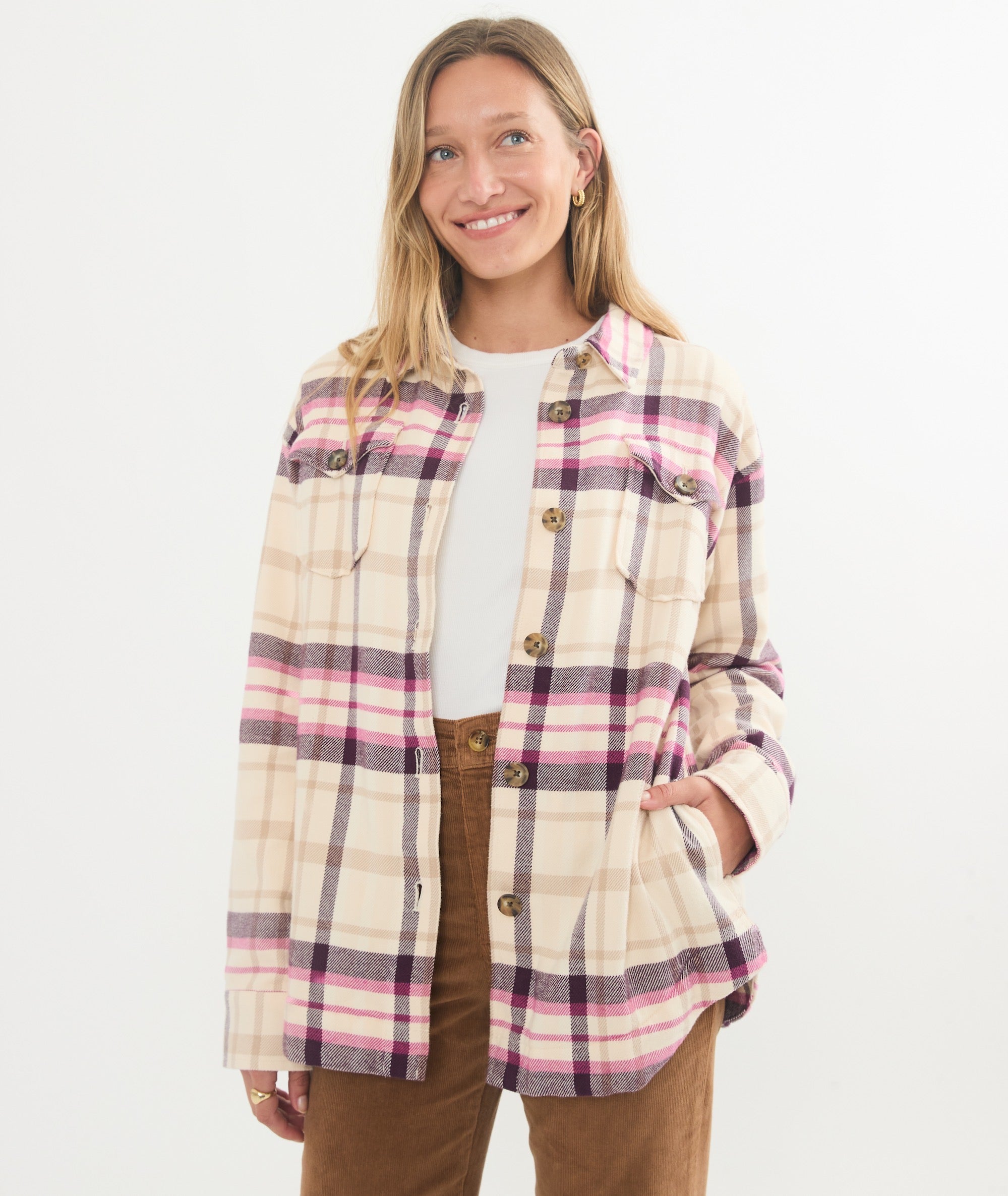 Warm flannel jacket top