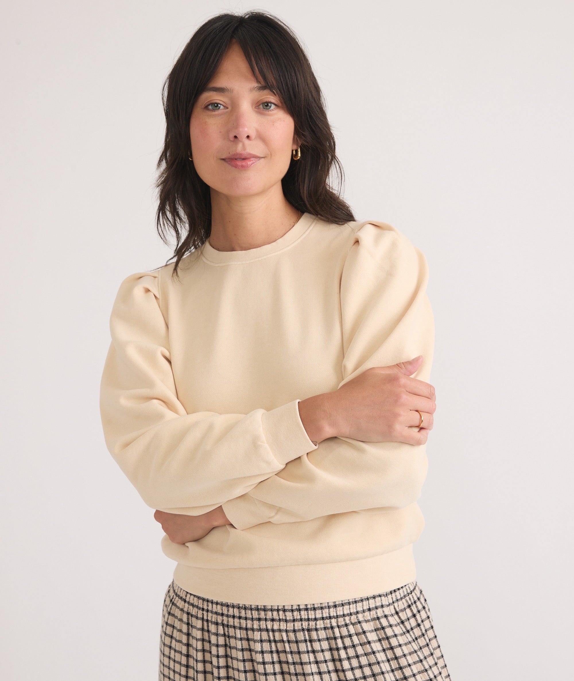 Puff shoulder sweatshirt online
