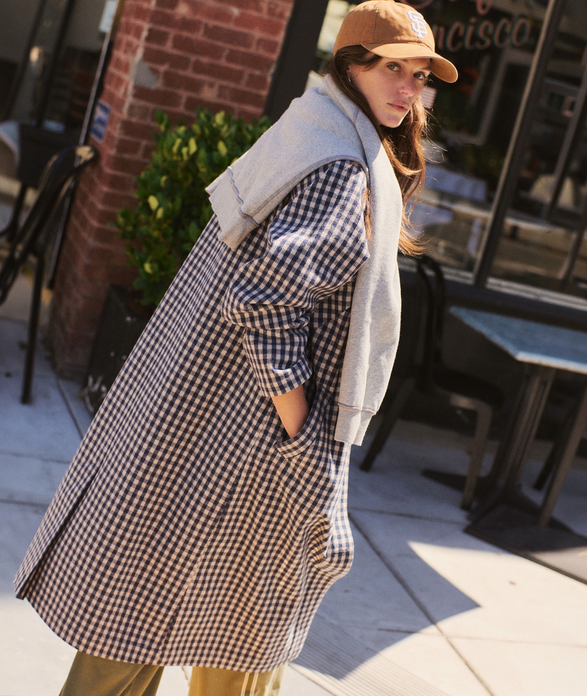 Hayes Houndstooth Trench Coat