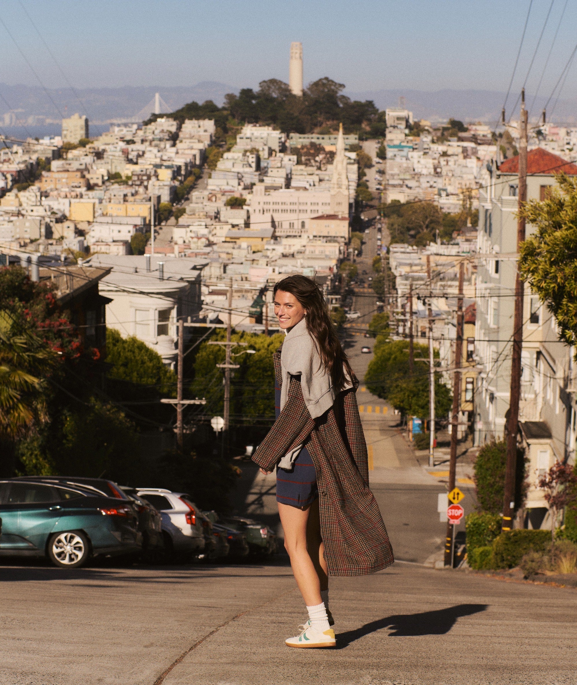 Hayes Houndstooth Trench Coat