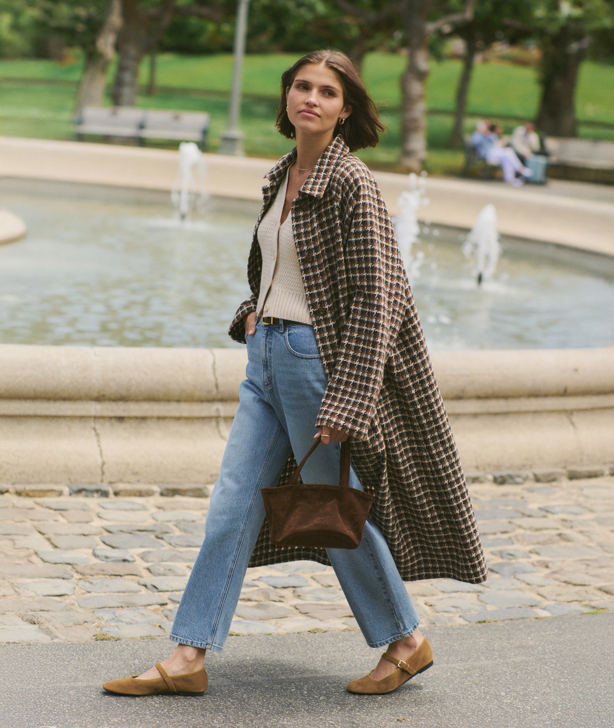 Hayes Houndstooth Trench Coat