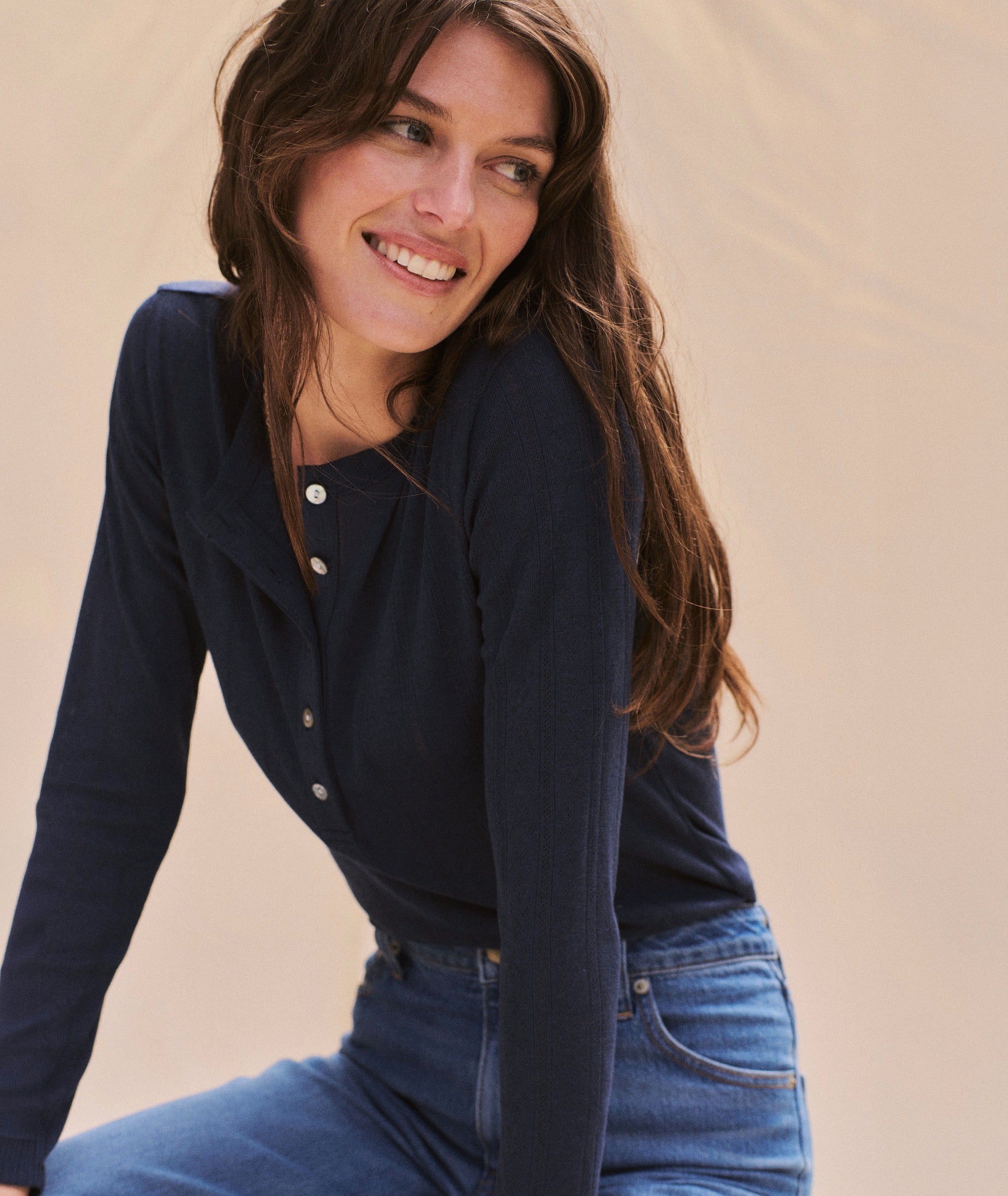 Lexi Pointelle Long Sleeve Henley