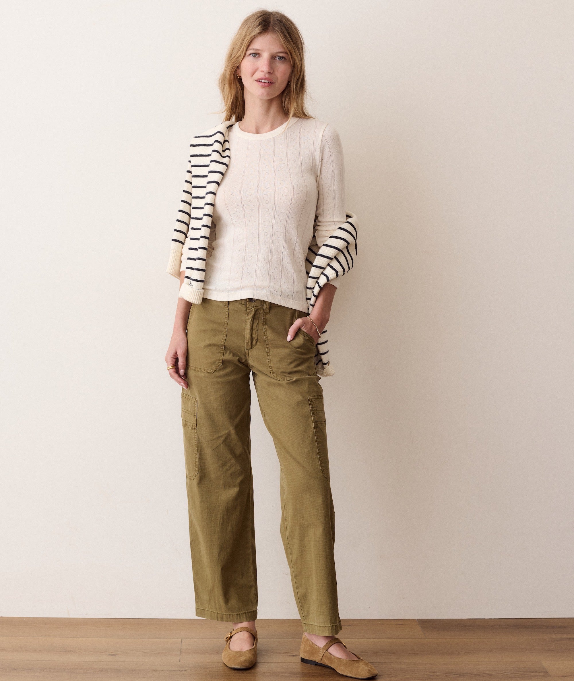 Lexi Pointelle Long Sleeve Crew Tee