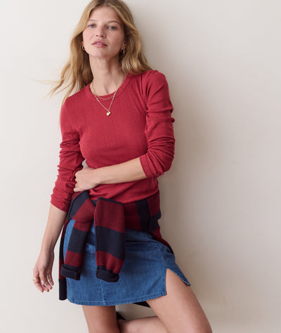 Lexi Pointelle Long Sleeve Crew Tee
