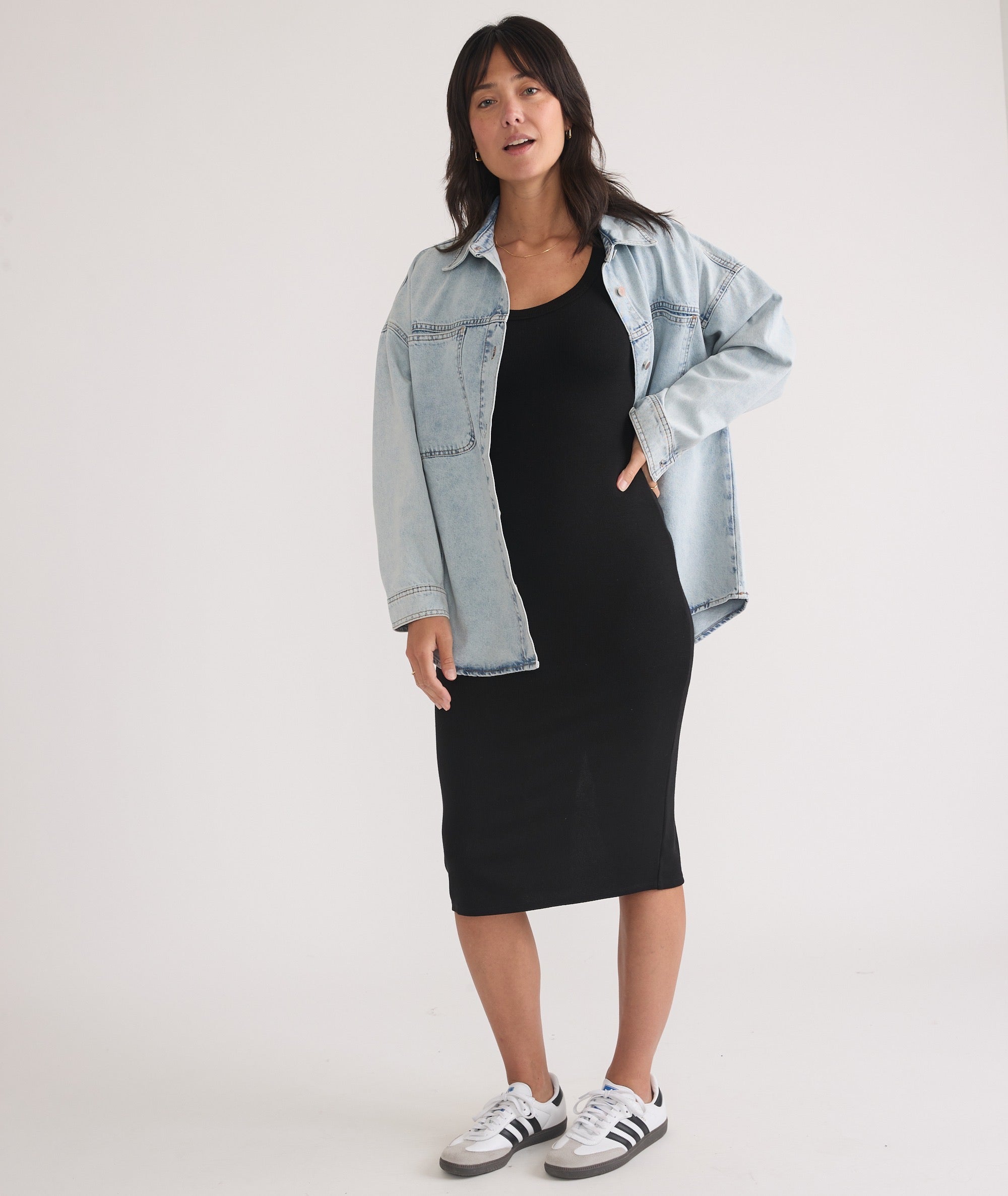 Marine Layer Lexi Rib Long-Sleeve Midi Dress - Women's Black, S Marine Layer Lexi Rib Long-Sleeve Midi Dress - Women's Black, S