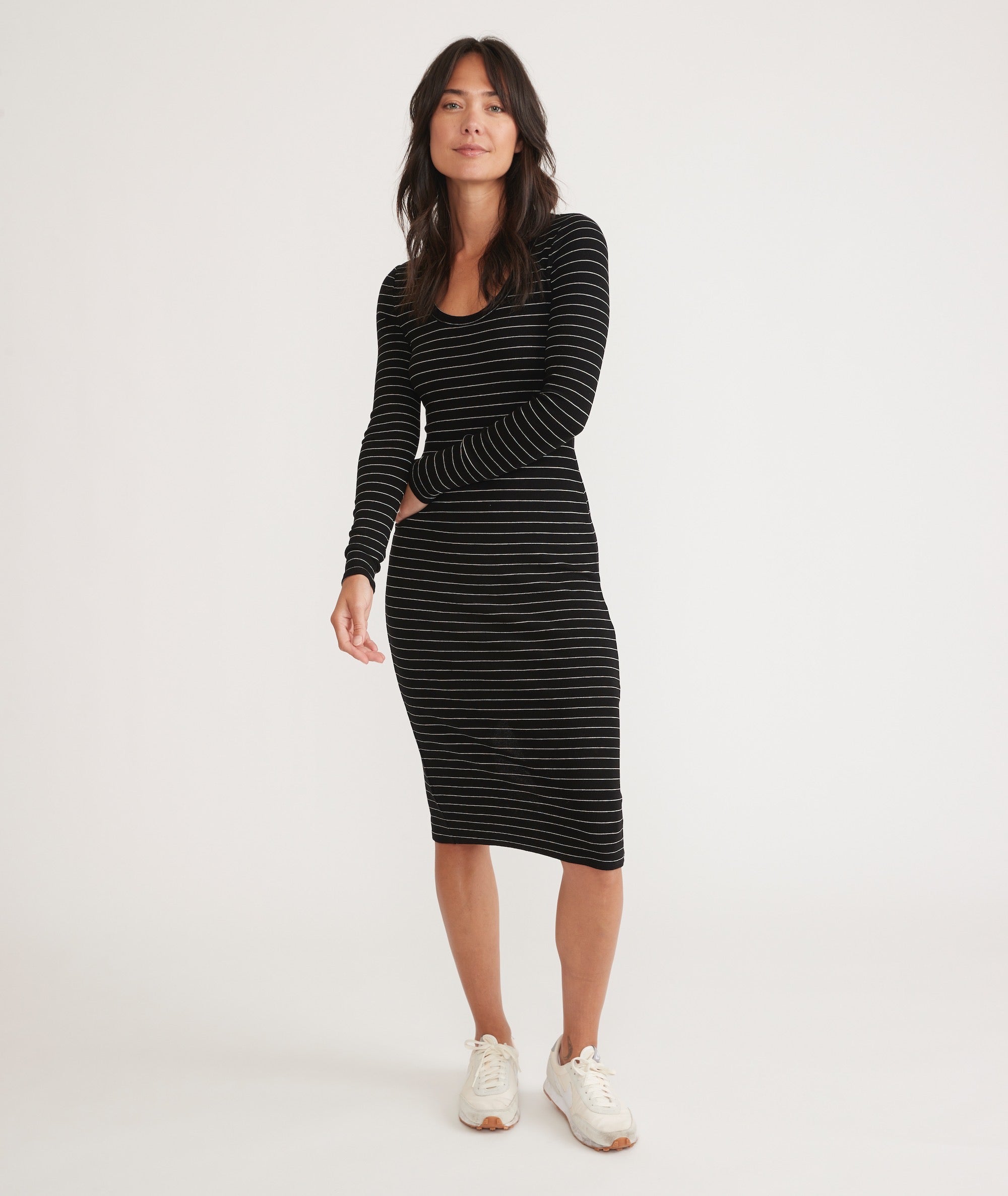 Long sleeve midi store fit and flare dress