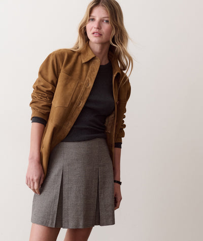 Lola Pleated Moleskin Skirt