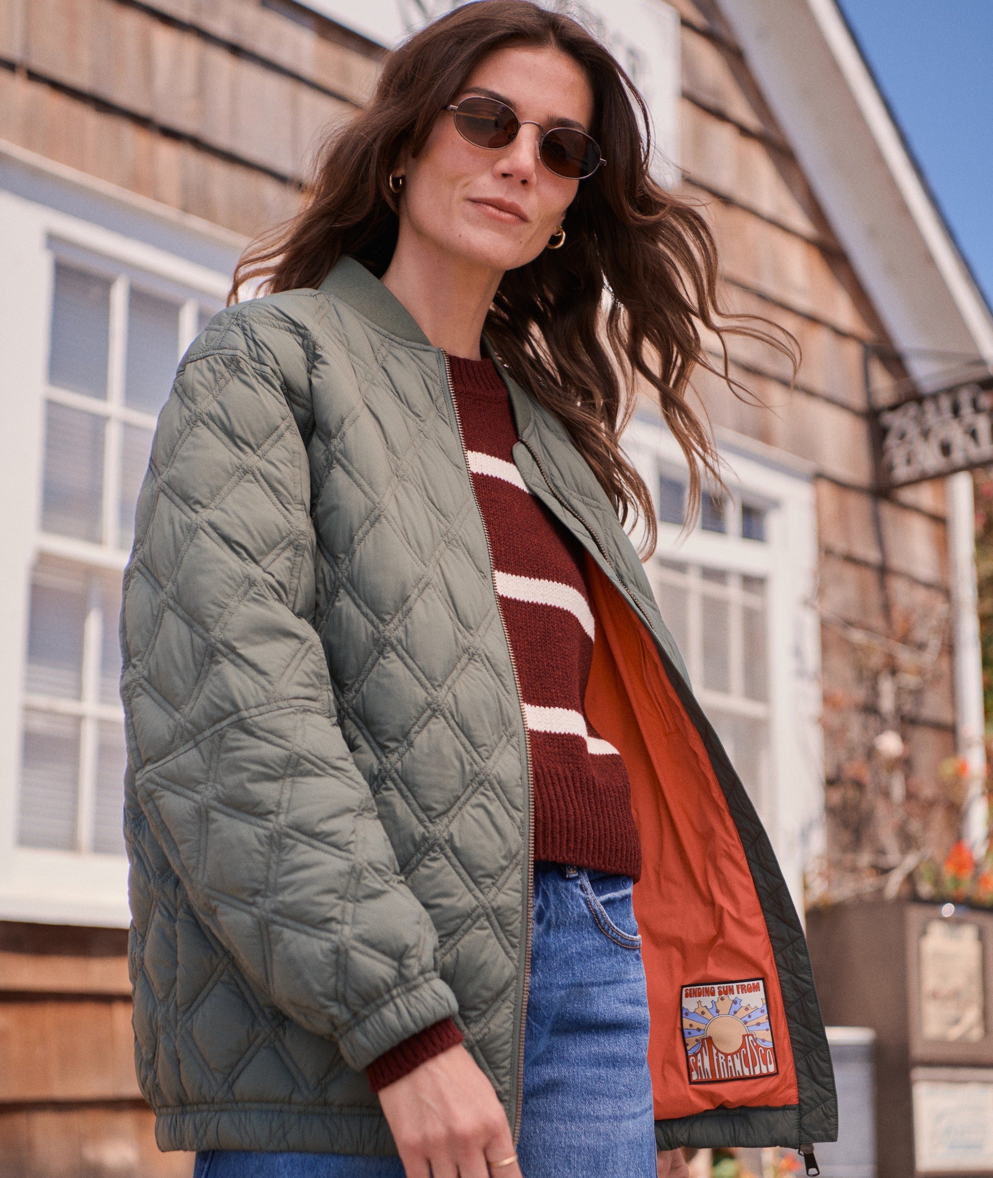 Marina Quilted Oversized Bomber – Marine Layer