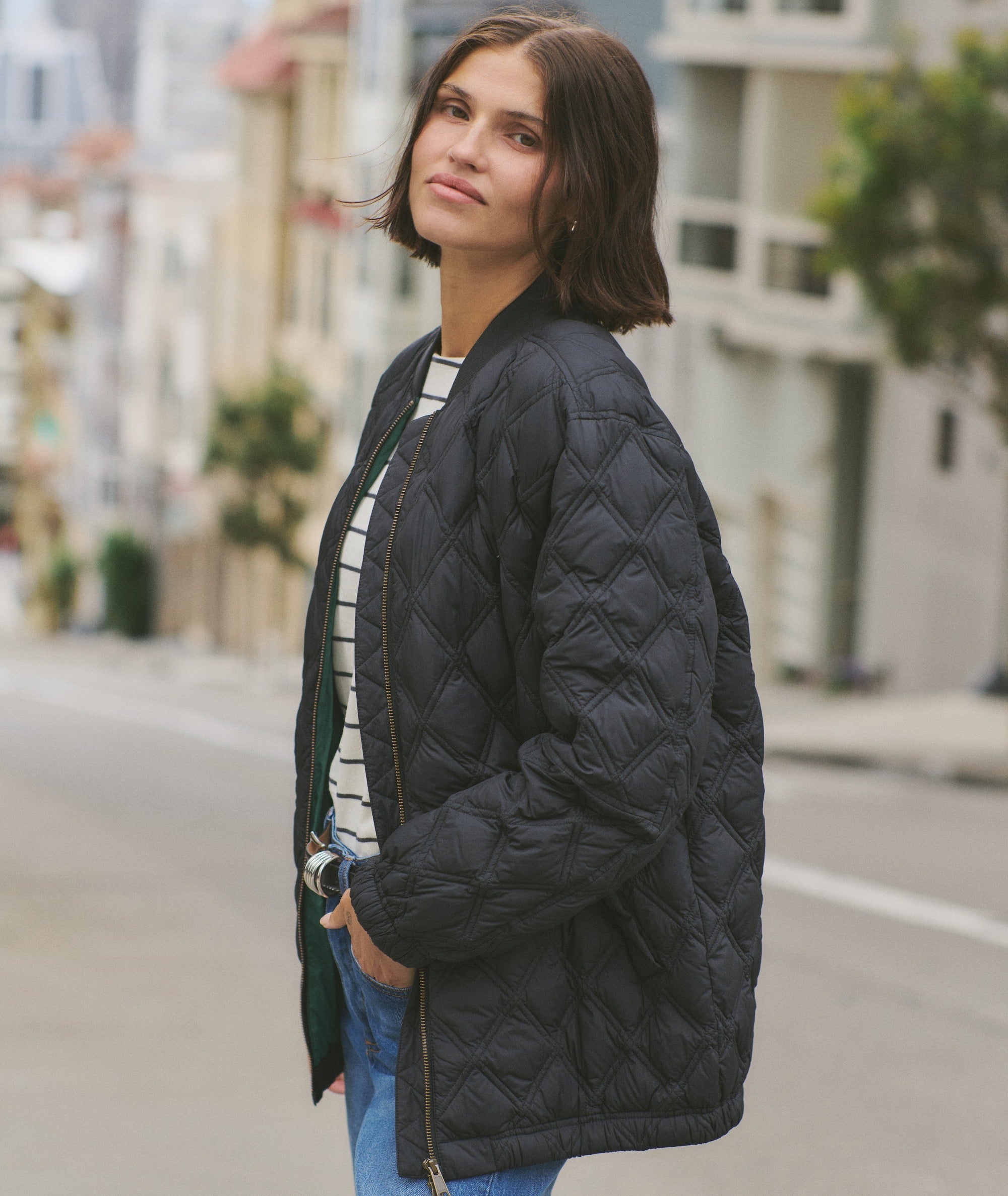 Marina Quilted Oversized Bomber