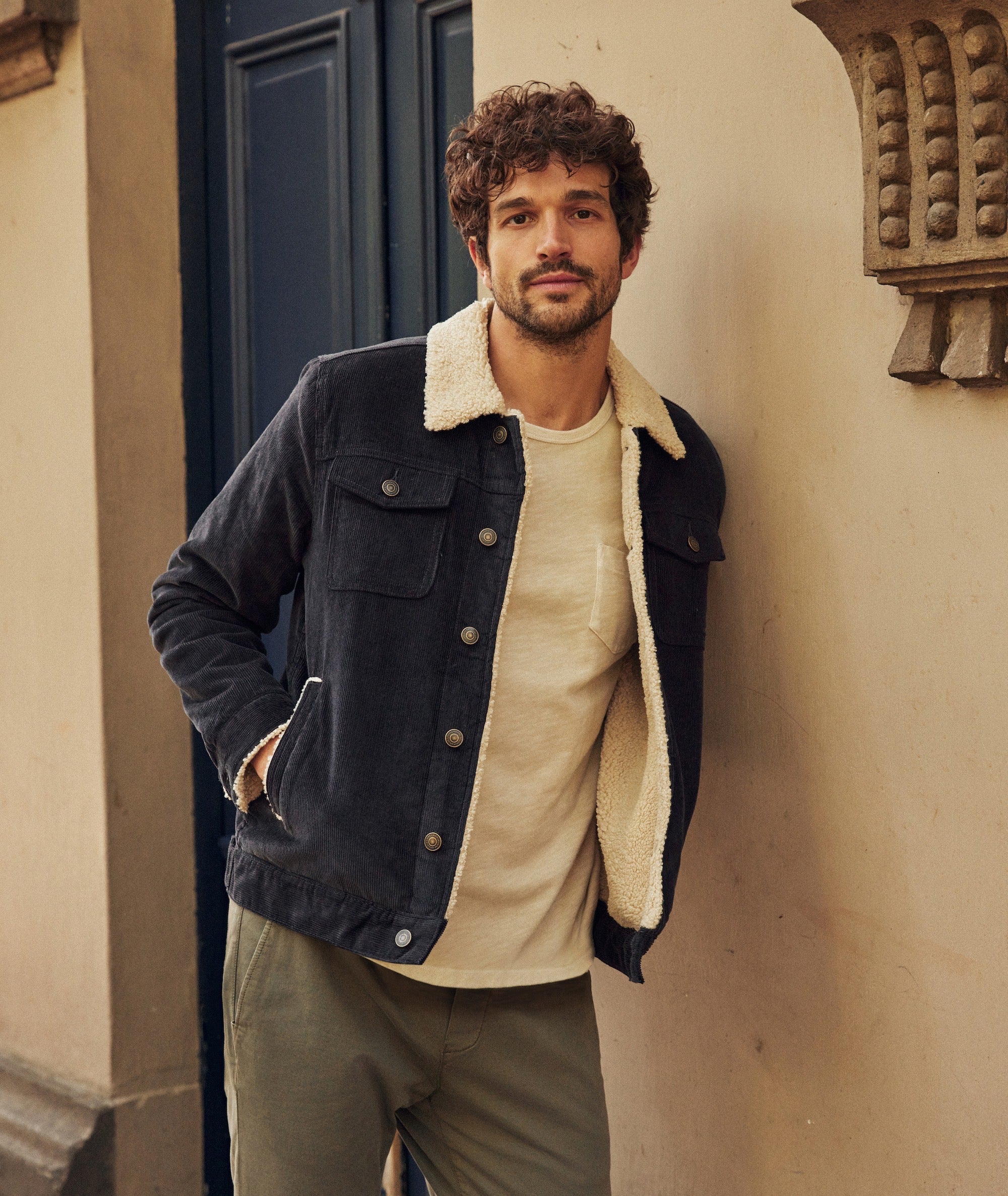 Crop cord shop sherpa trucker jacket