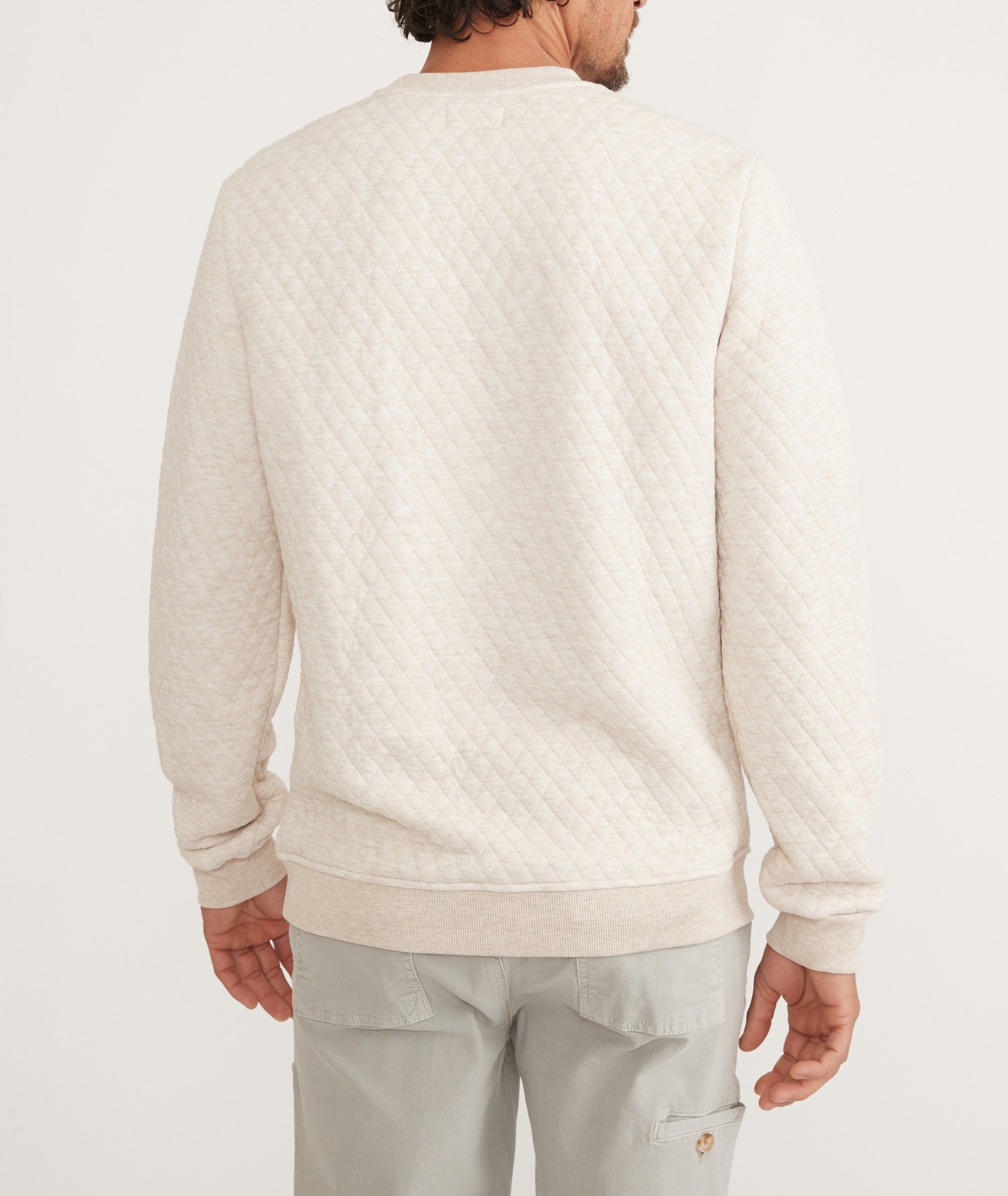 Quilted crewneck discount