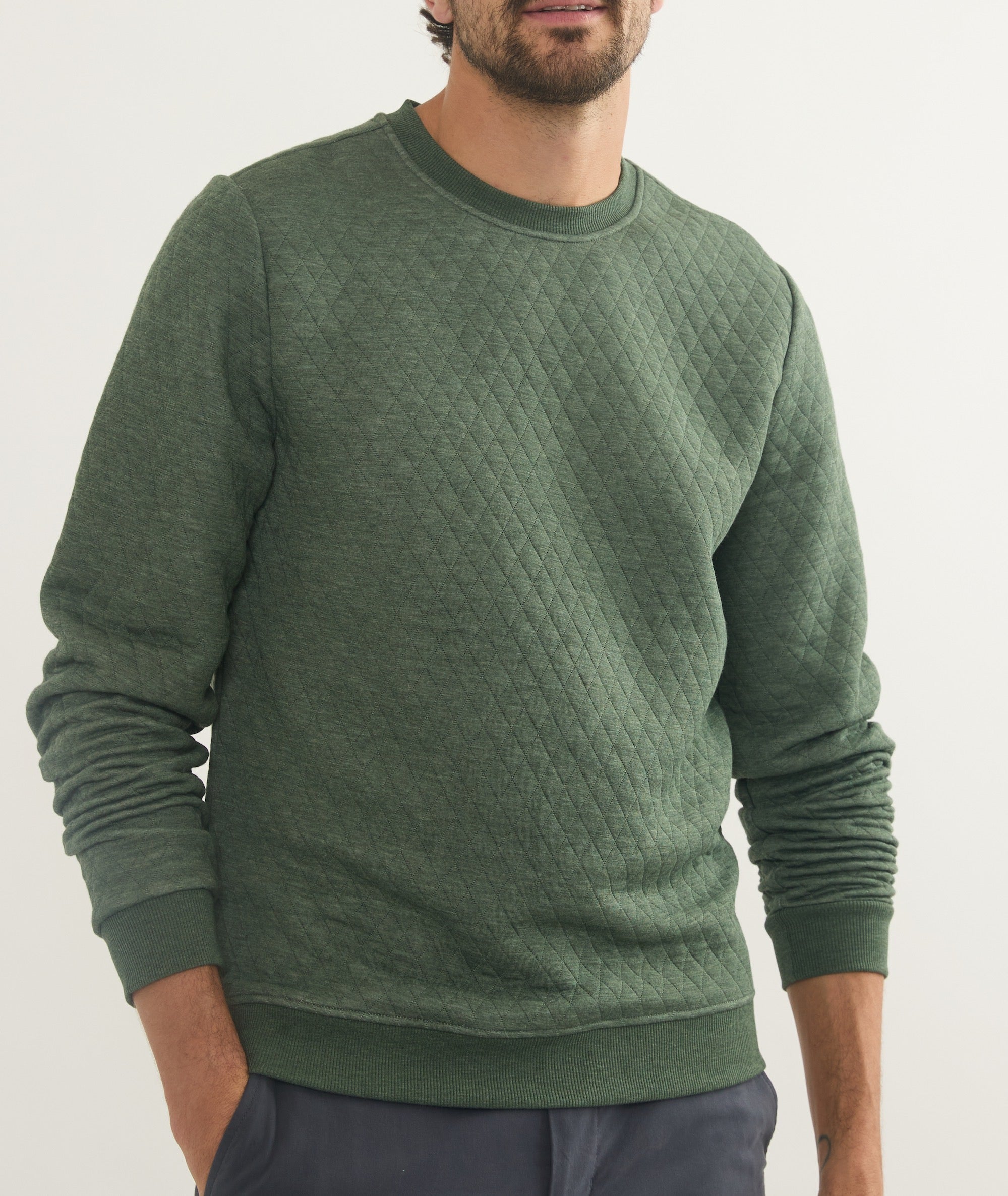 超安い品質 Corbet Quilted Crewneck – Marine Layer トップス