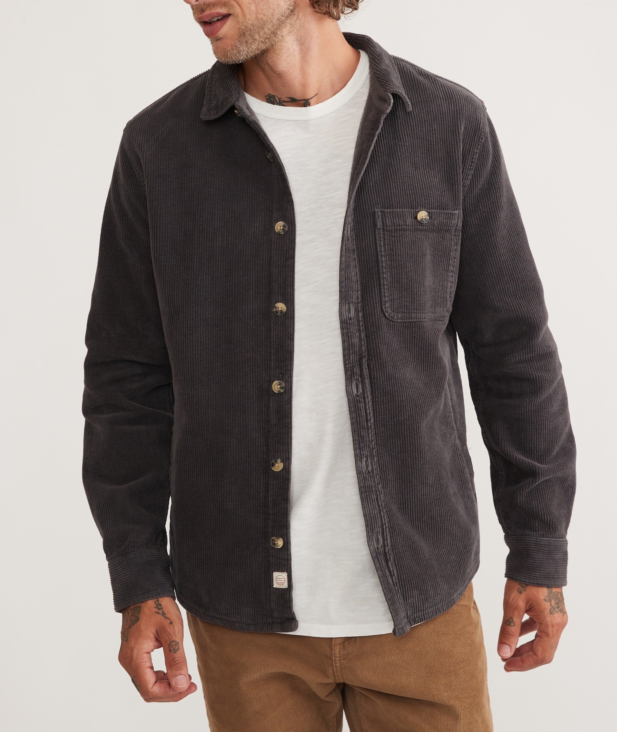 Black corduroy shop shirt