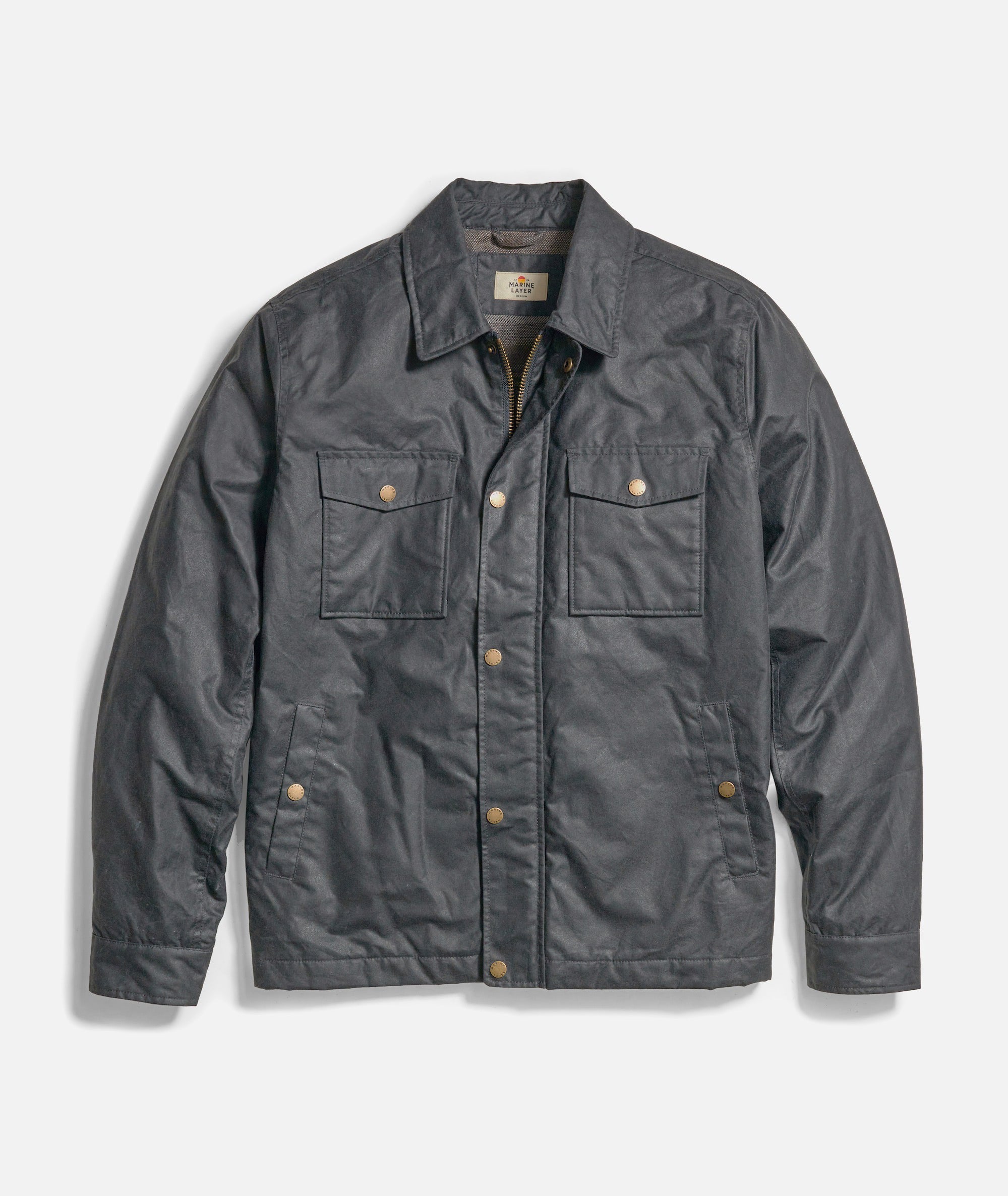 Men s Otis Wax Canvas Jacket Grey Small by Marine Layer