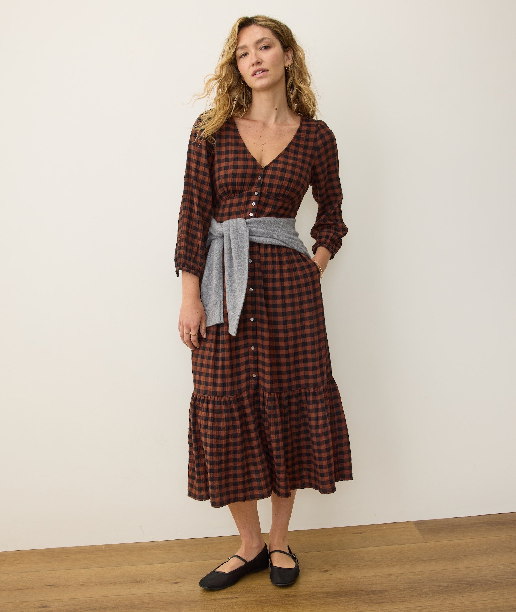 maeve linen blend appliqu midi dress Maeve Midi Dress Marine Layer