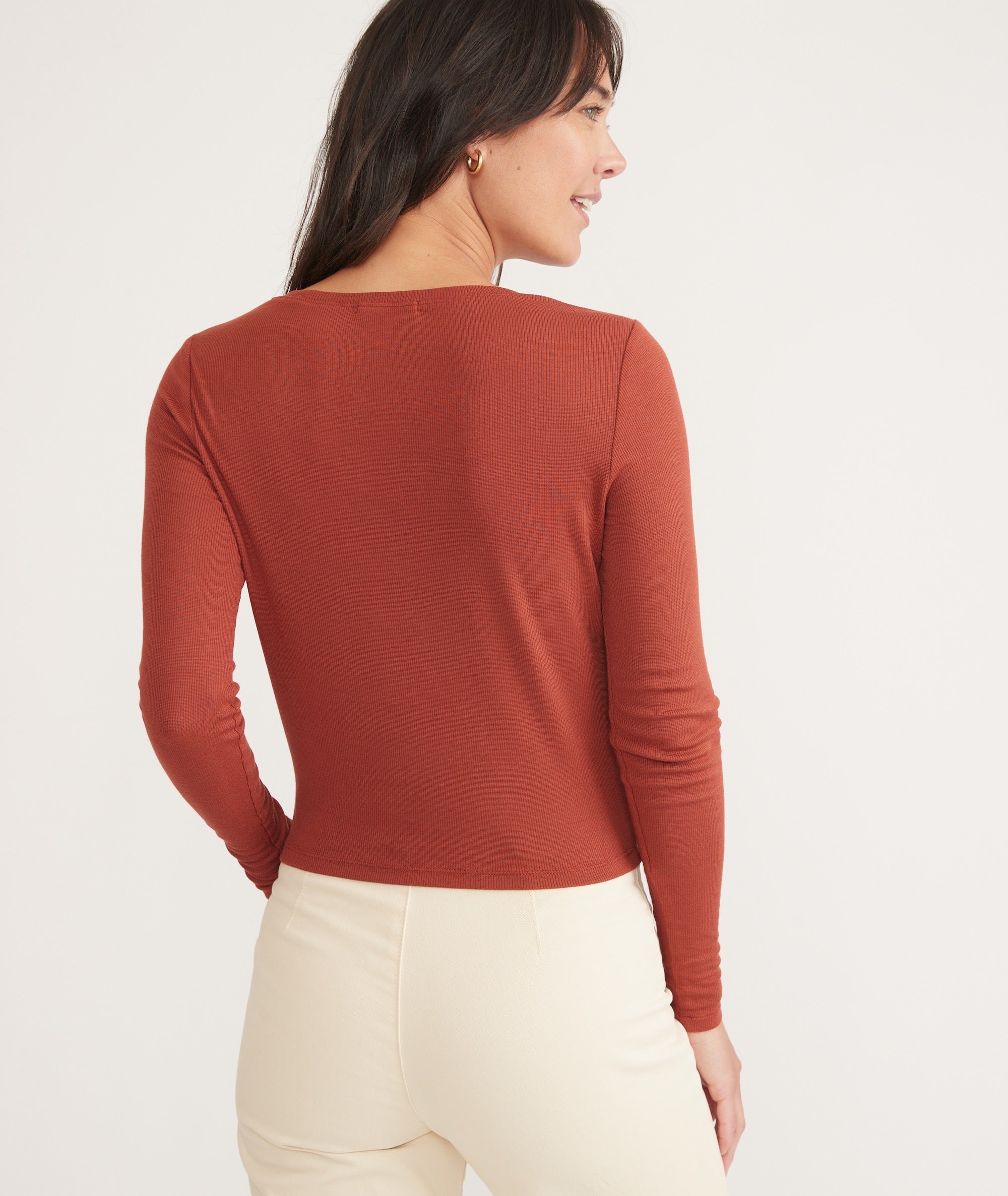 Lexi Rib Twist Front Long Sleeve Top – Marine Layer