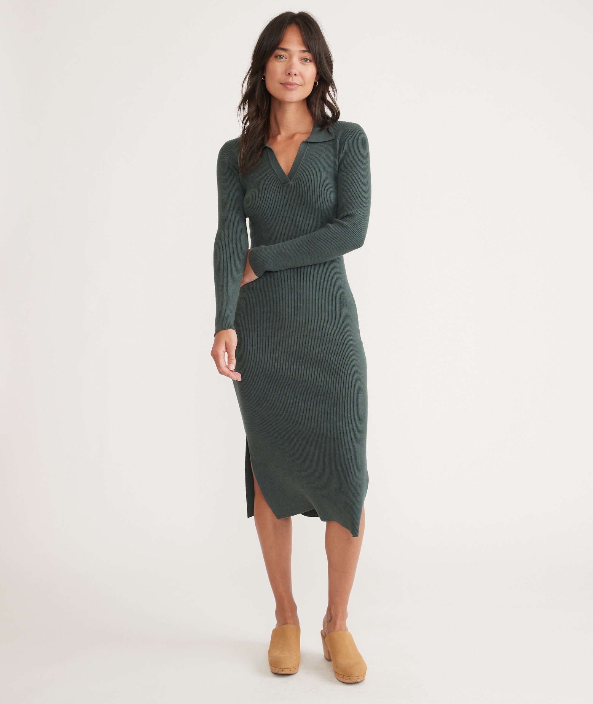 Pleated Long Sleeve Surplice Maxi Midi Dress – KesleyBoutique