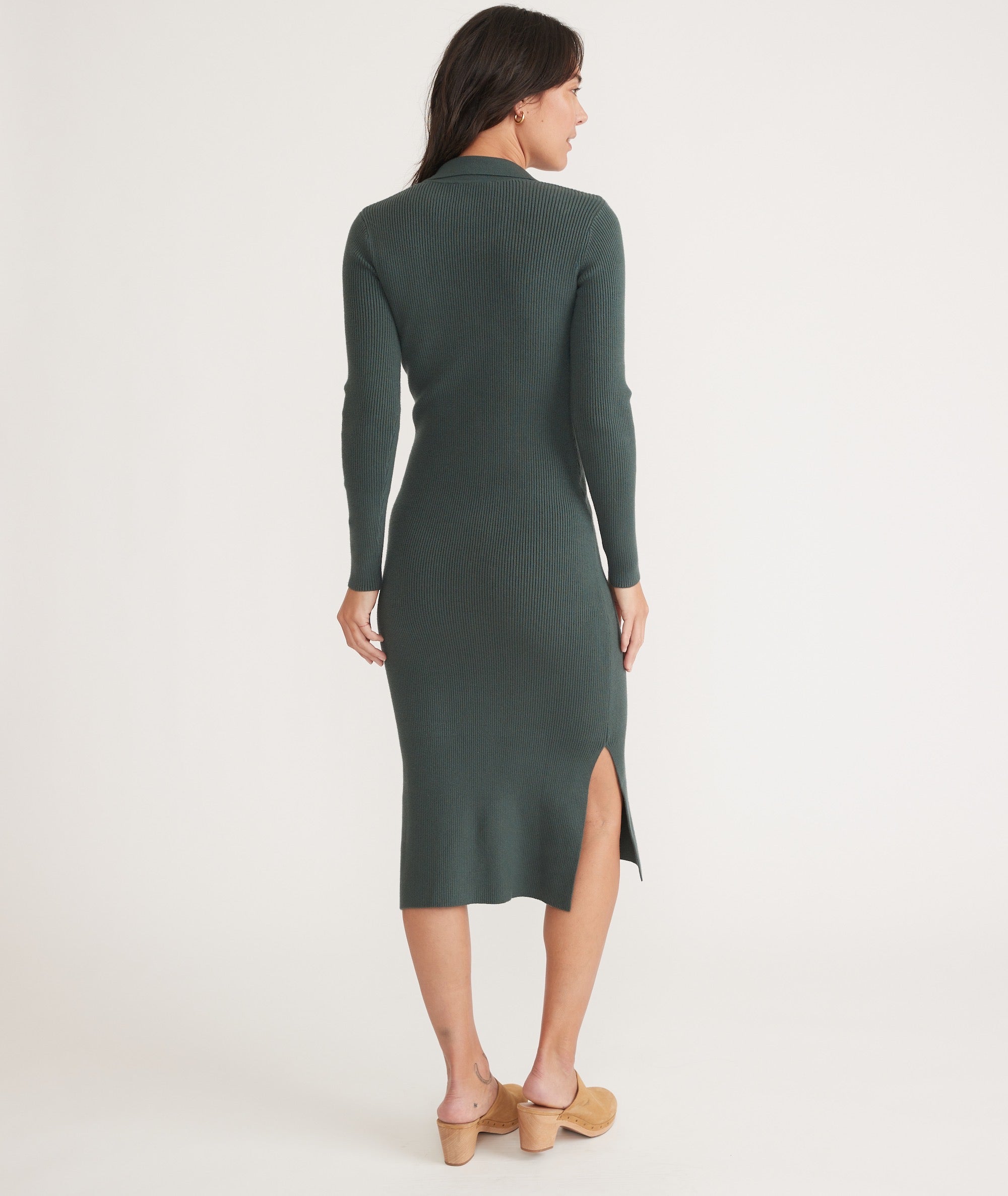 Lexi Rib Long Sleeve Sweater Polo Dress
